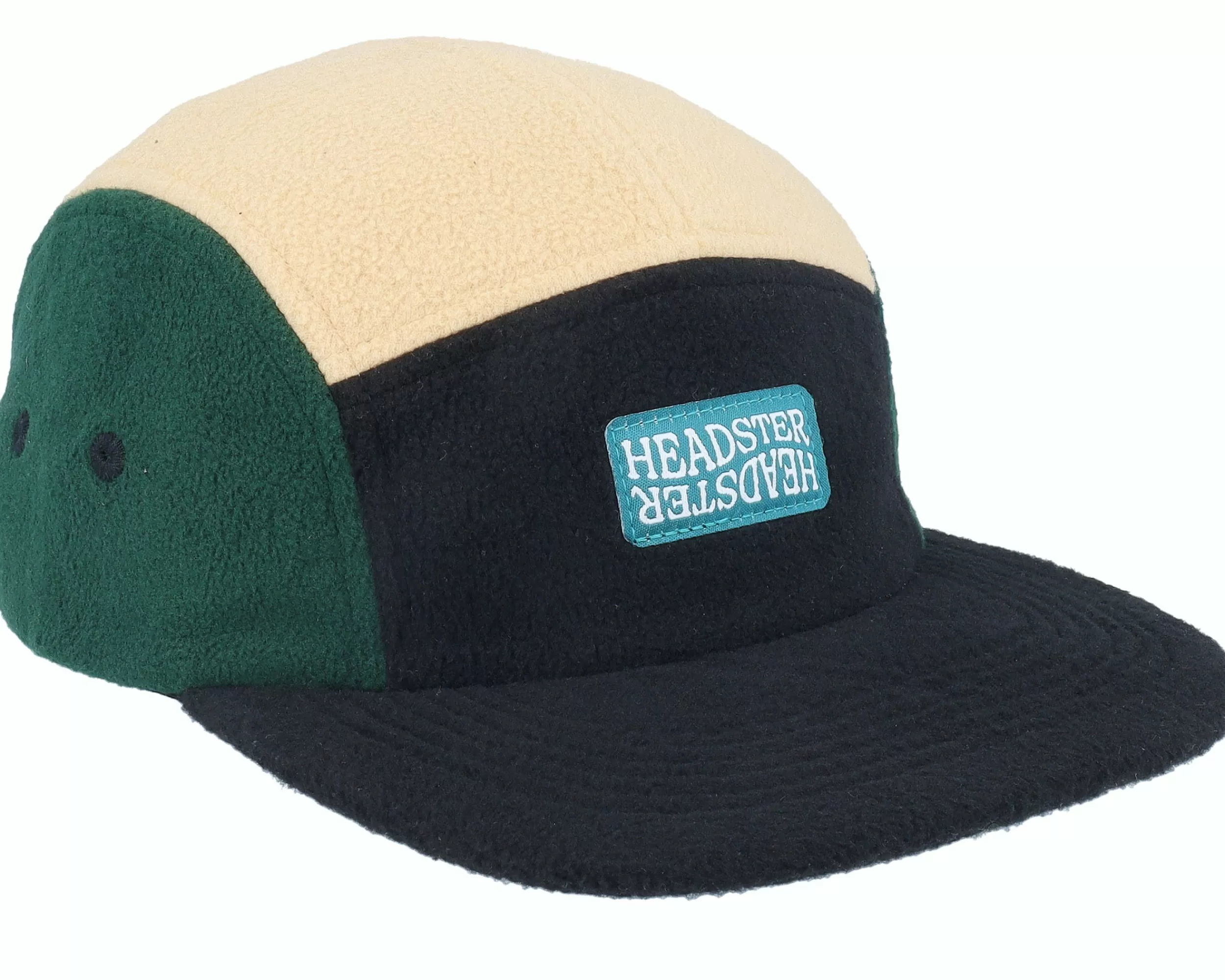 Headster Kids Strata Black/Beuge/Green 5-Panel - -Unisex 5-Panel