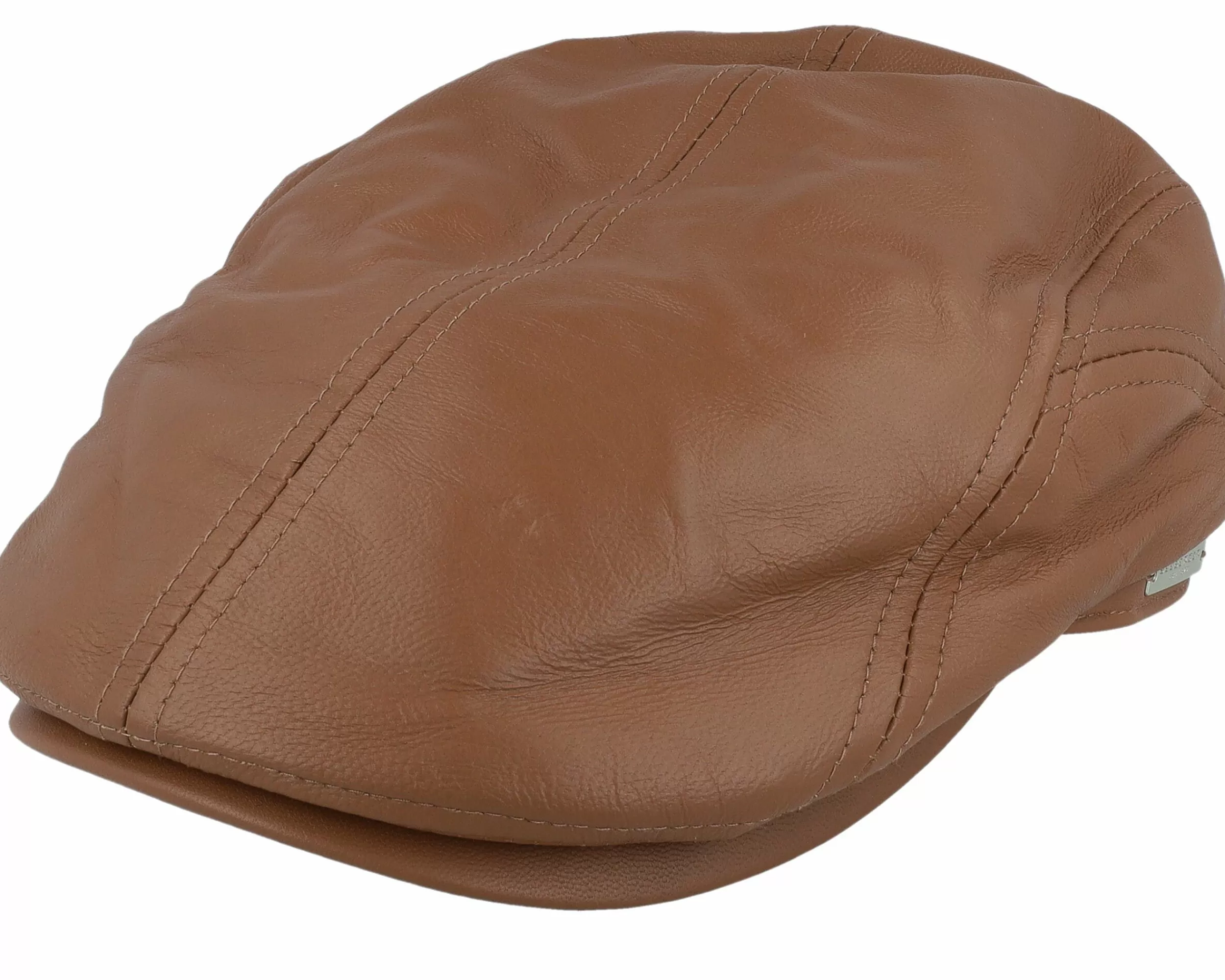 Seeberger Leather Ivy Cap Brown Flat Cap - -Unisex Flat Caps