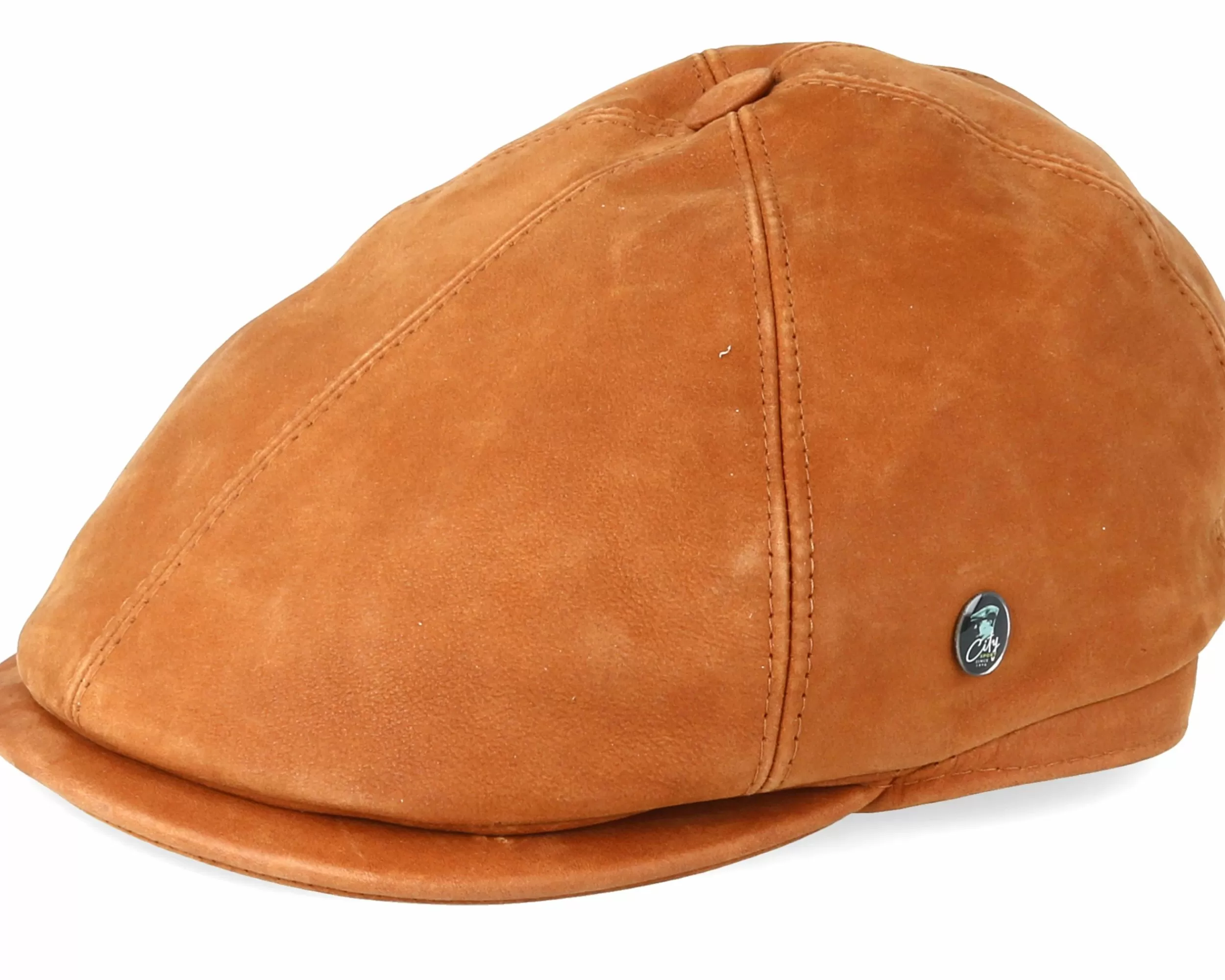 City Sport Leather Light Brown Flat Cap - -Unisex Flat Caps