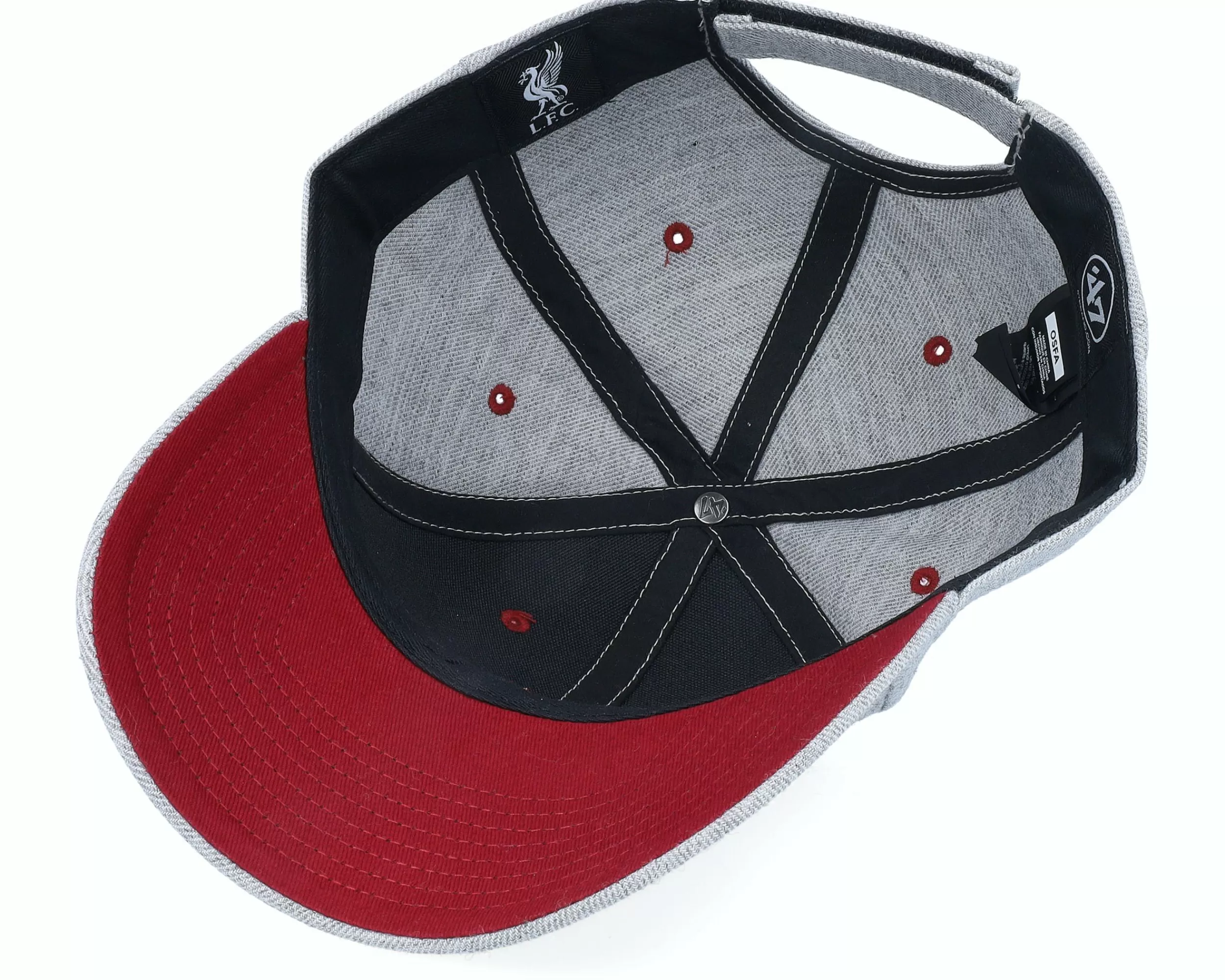 47 Brand Liverpool Storm Cloud Mvp Heather Grey/Maroon Adjustable - -Unisex Adjustable