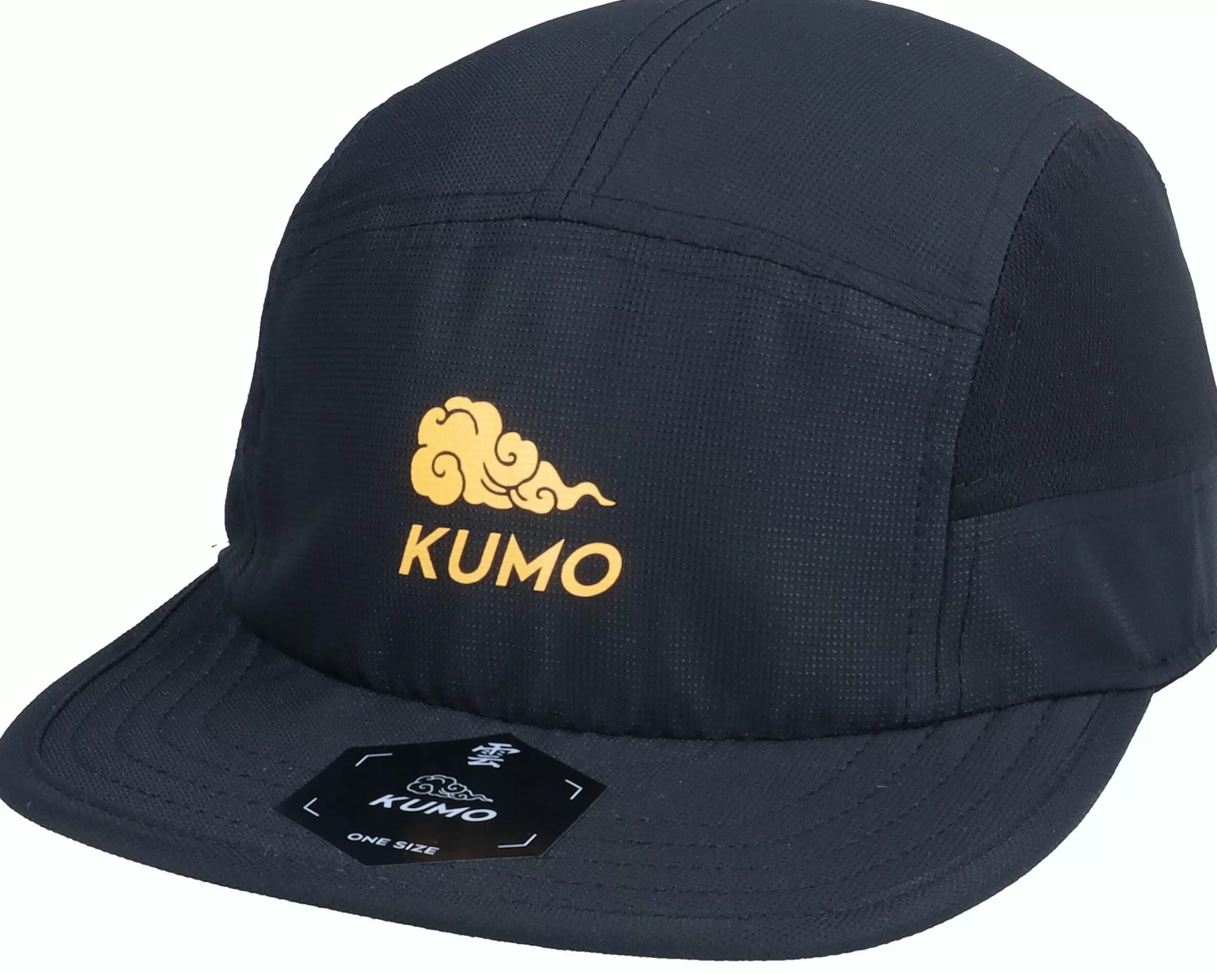 Kumo Logo Yellow Cloudfit Black 5-Panel - -Unisex 5-Panel