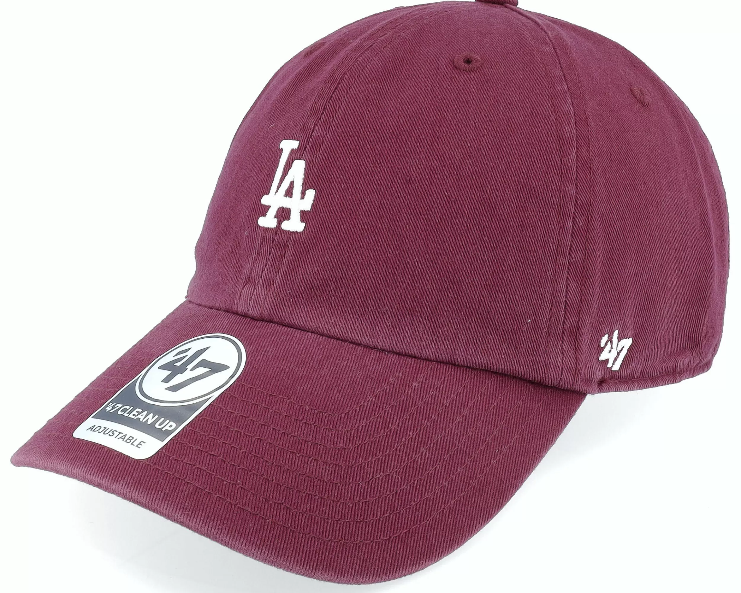 47 Brand Los Angeles Dodgers Base Runner Clean Up Dark Maroon Dad Cap - -Unisex Dad Cap