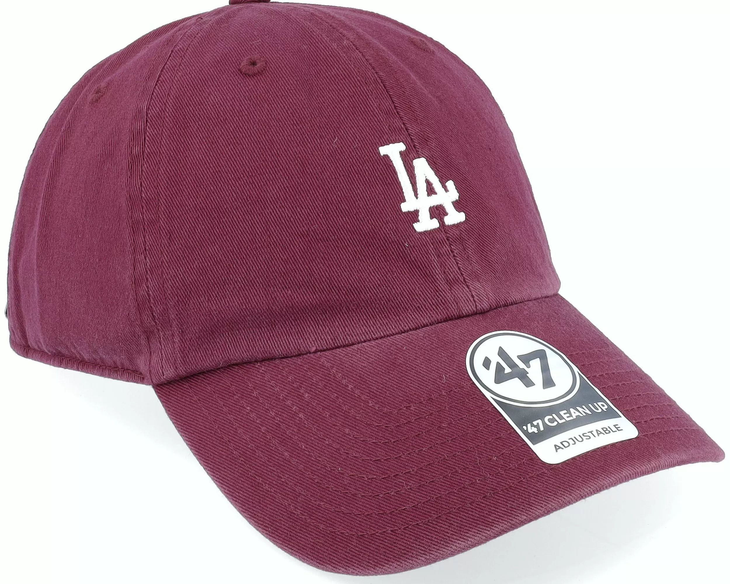 47 Brand Los Angeles Dodgers Base Runner Clean Up Dark Maroon Dad Cap - -Unisex Dad Cap