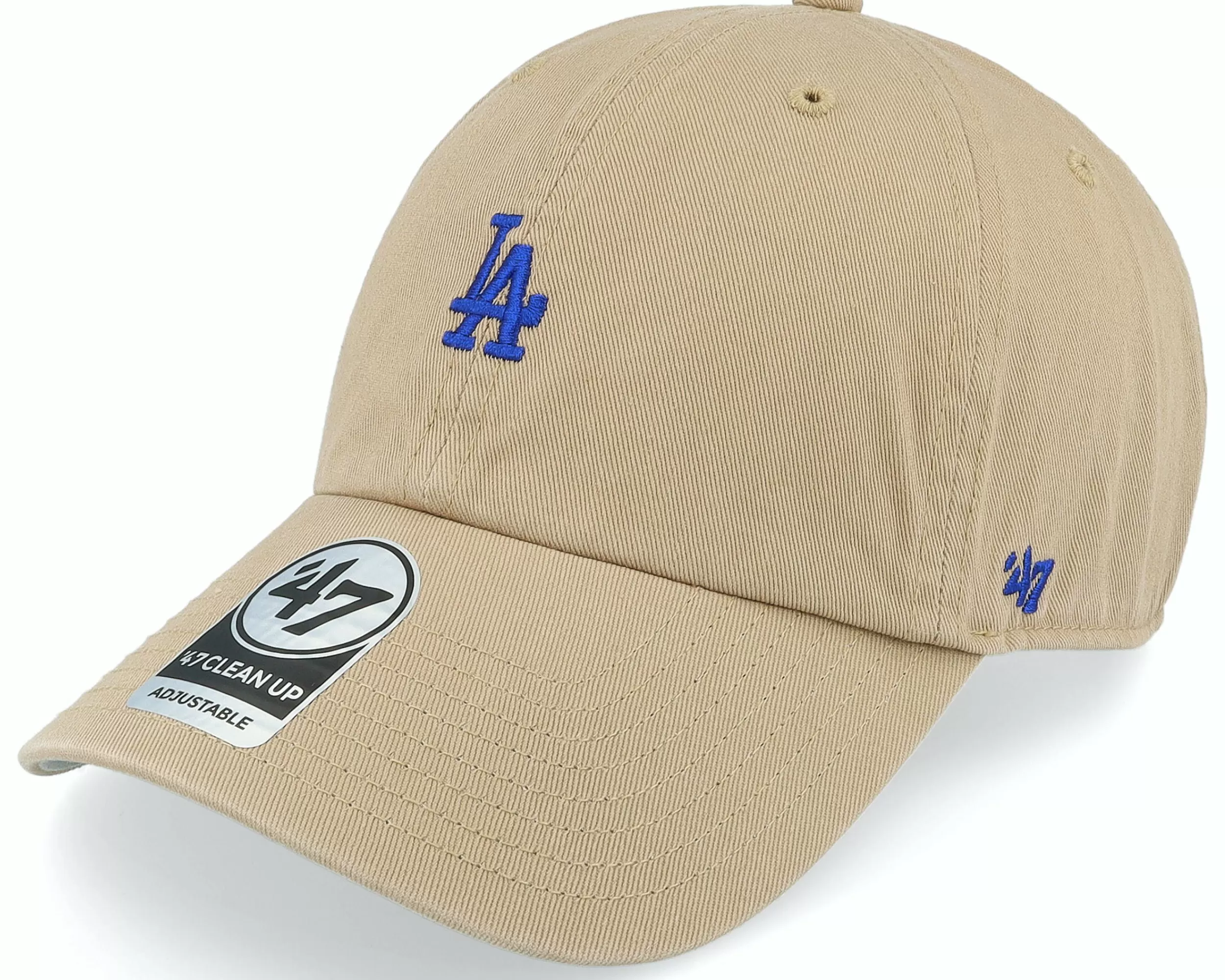 47 Brand Los Angeles Dodgers Base Runner Clean Up Khaki Dad Cap - -Unisex Dad Cap