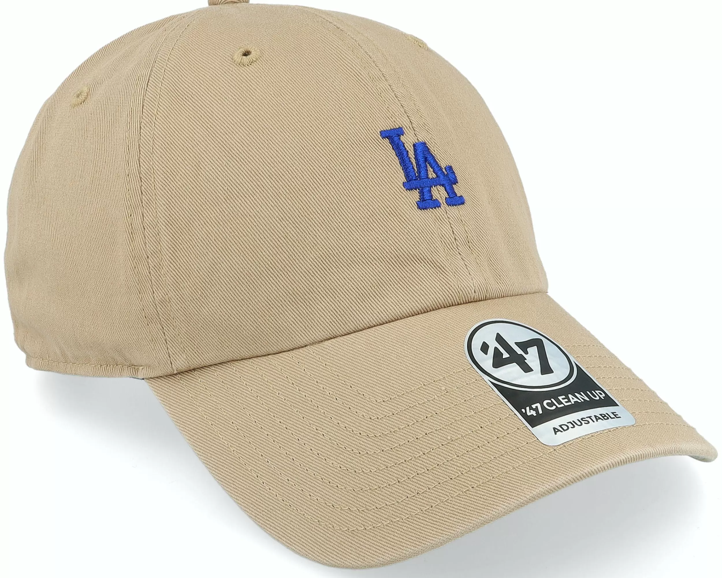 47 Brand Los Angeles Dodgers Base Runner Clean Up Khaki Dad Cap - -Unisex Dad Cap