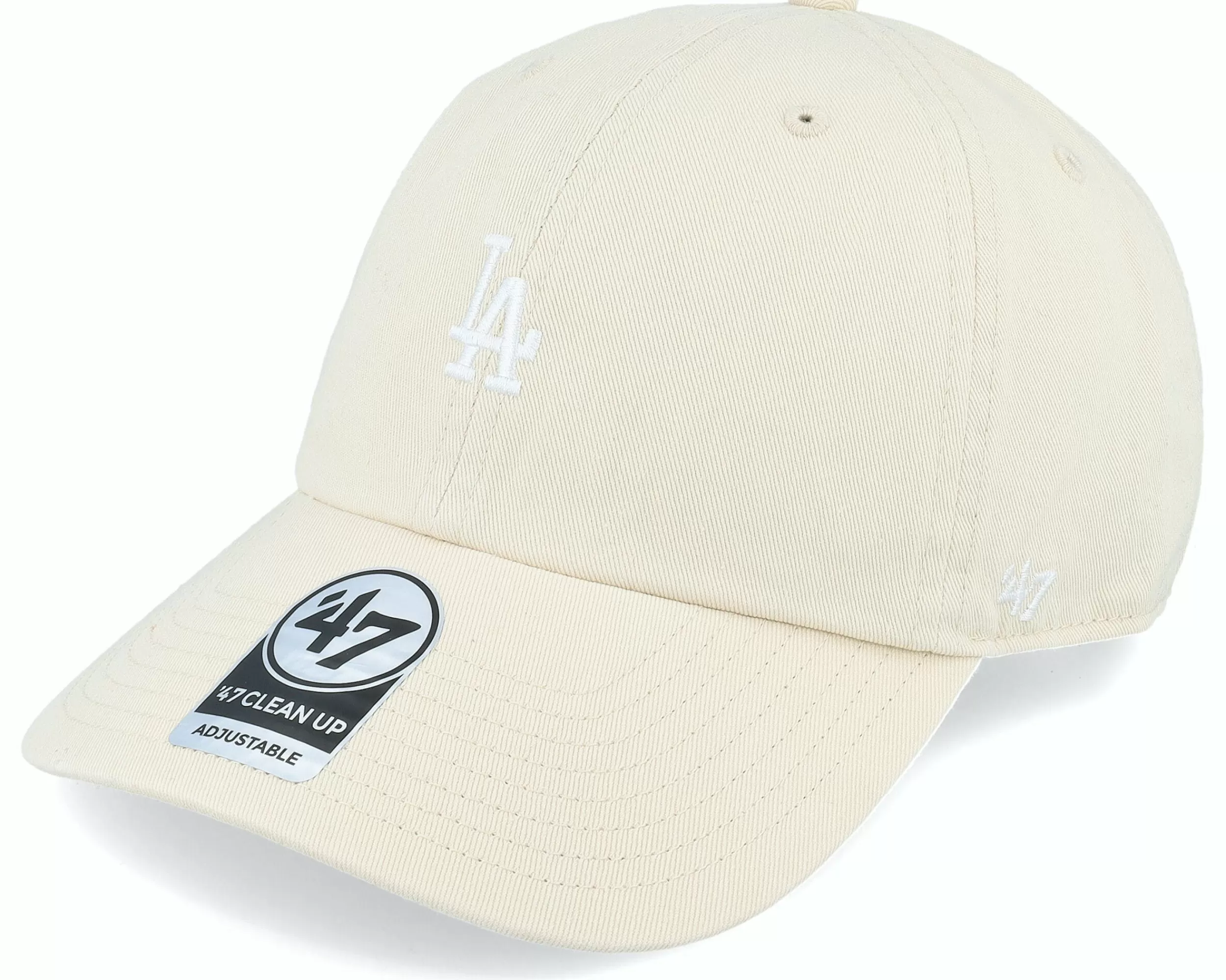 47 Brand Los Angeles Dodgers Base Runner Clean Up Natural Dad Cap - -Unisex Dad Cap