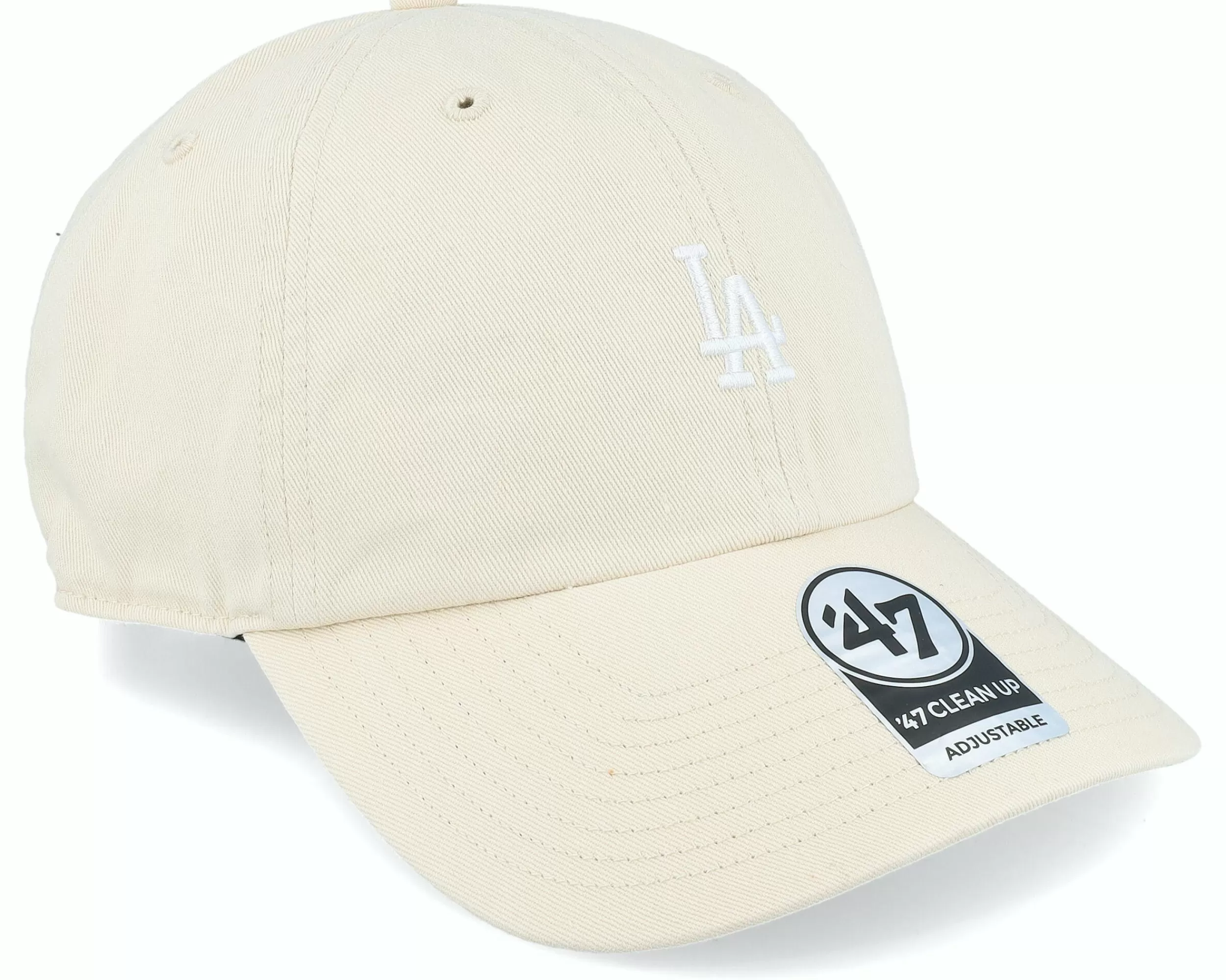 47 Brand Los Angeles Dodgers Base Runner Clean Up Natural Dad Cap - -Unisex Dad Cap