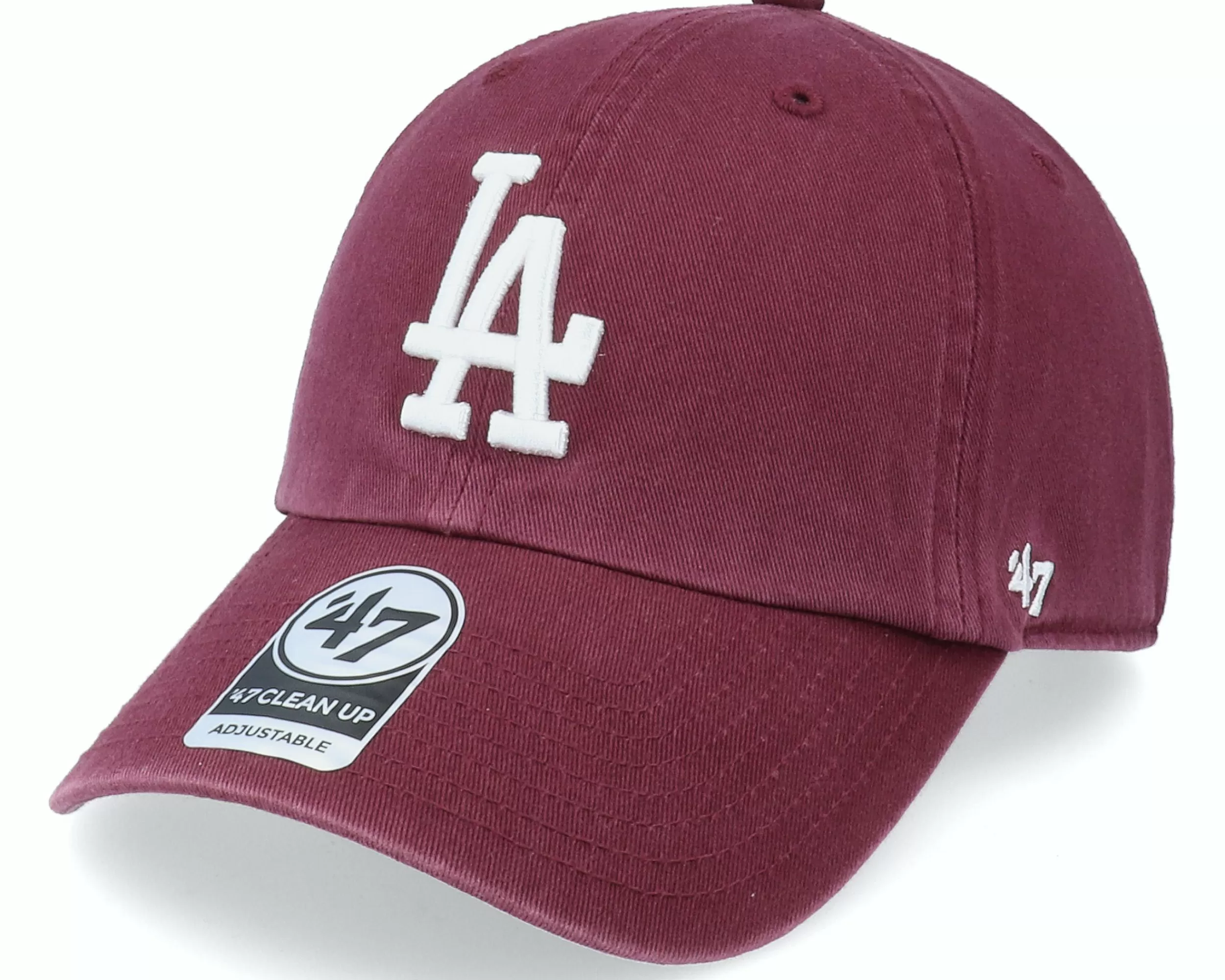 47 Brand Los Angeles Dodgers Clean Up Dark Maroon Dad Cap - -Unisex Dad Cap