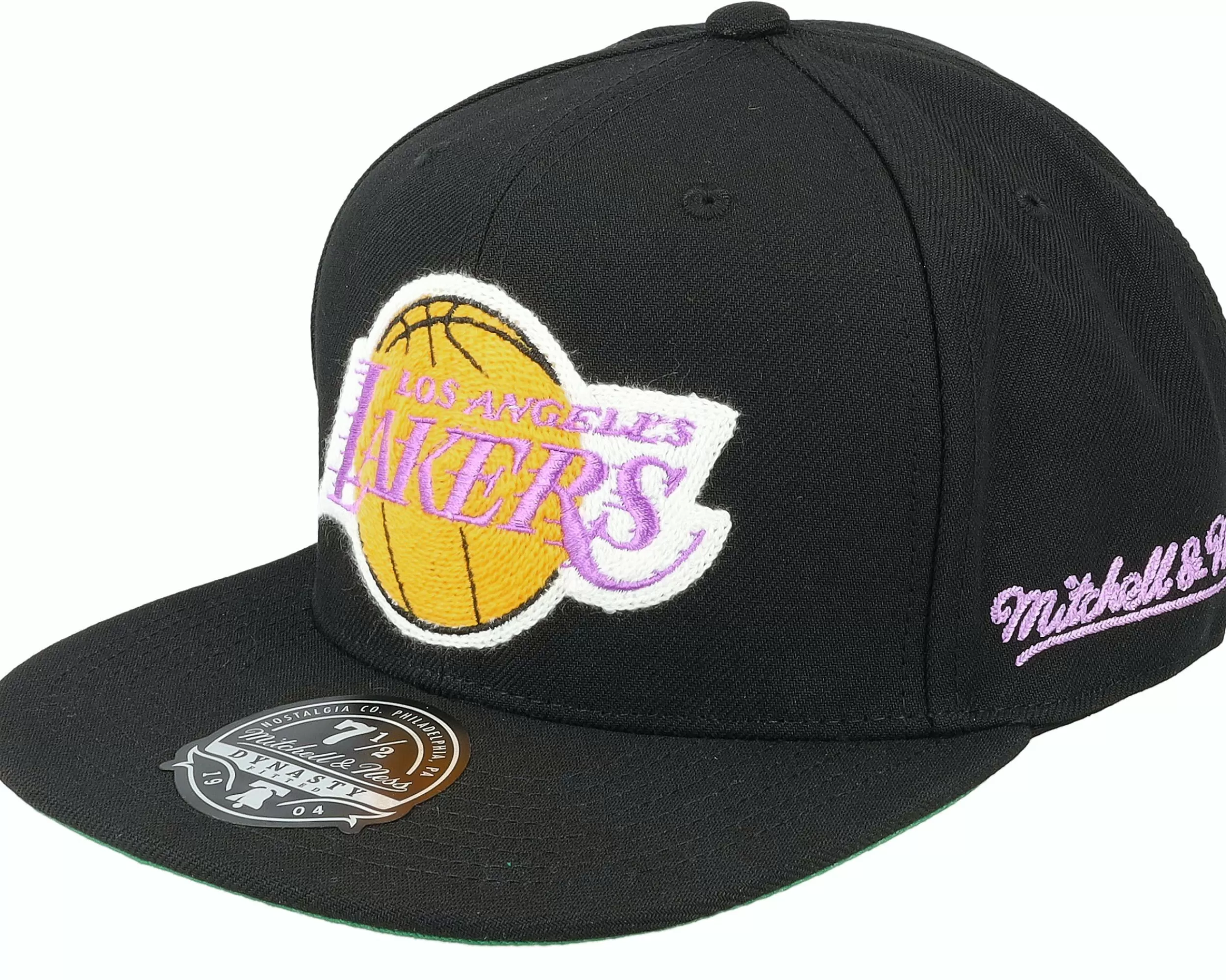 Mitchell & Ness Los Angeles Lakers Chain Stitch Black Fitted - -Unisex Fitted