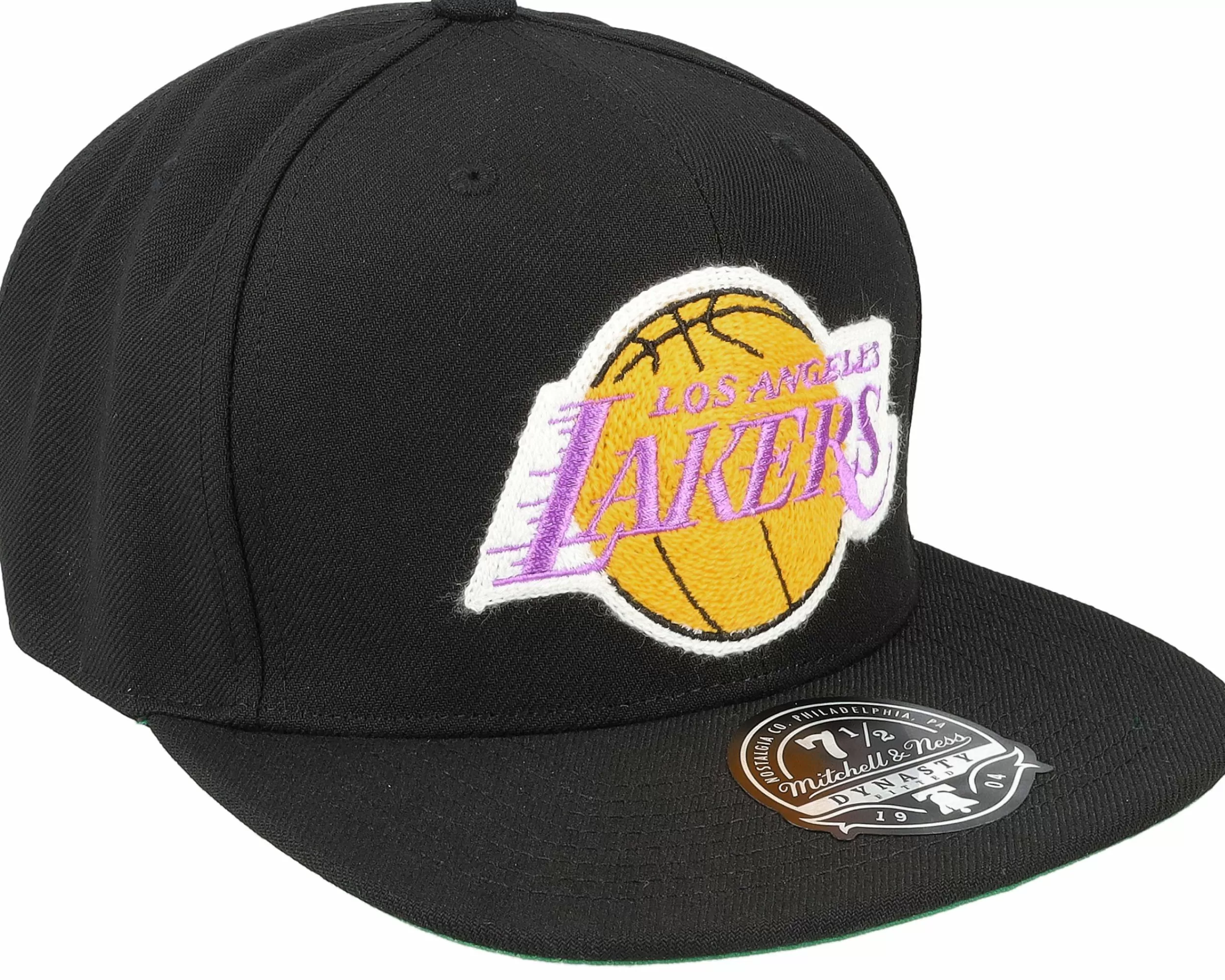 Mitchell & Ness Los Angeles Lakers Chain Stitch Black Fitted - -Unisex Fitted