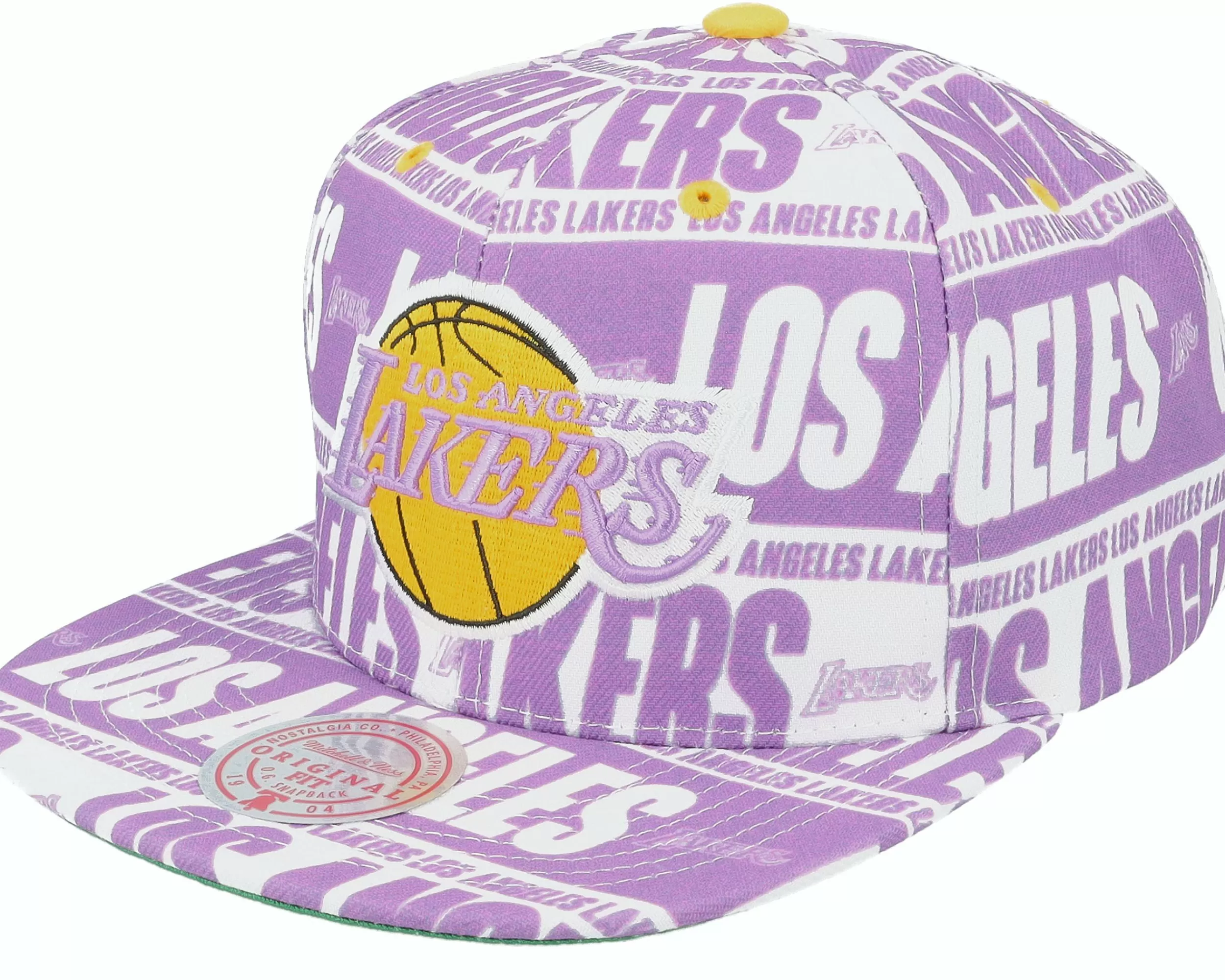 Mitchell & Ness Los Angeles Lakers Meat Paper Purple Snapback - -Unisex Snapback