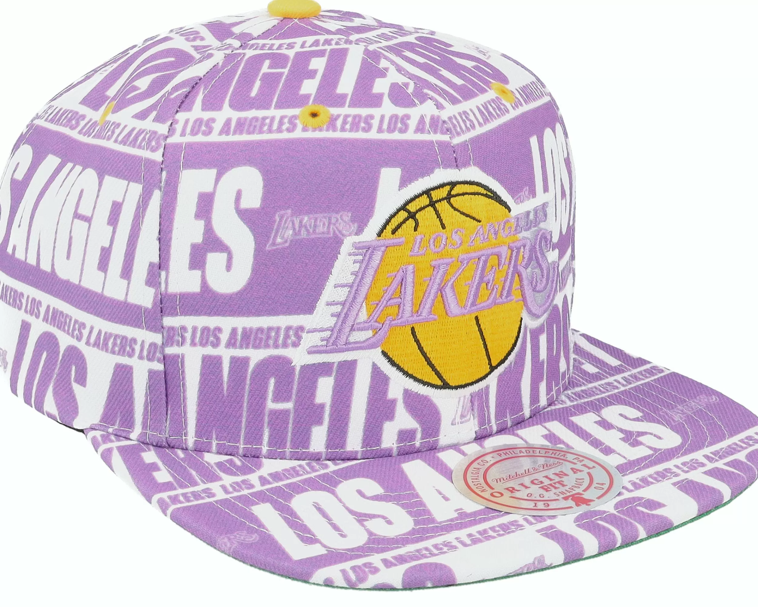 Mitchell & Ness Los Angeles Lakers Meat Paper Purple Snapback - -Unisex Snapback