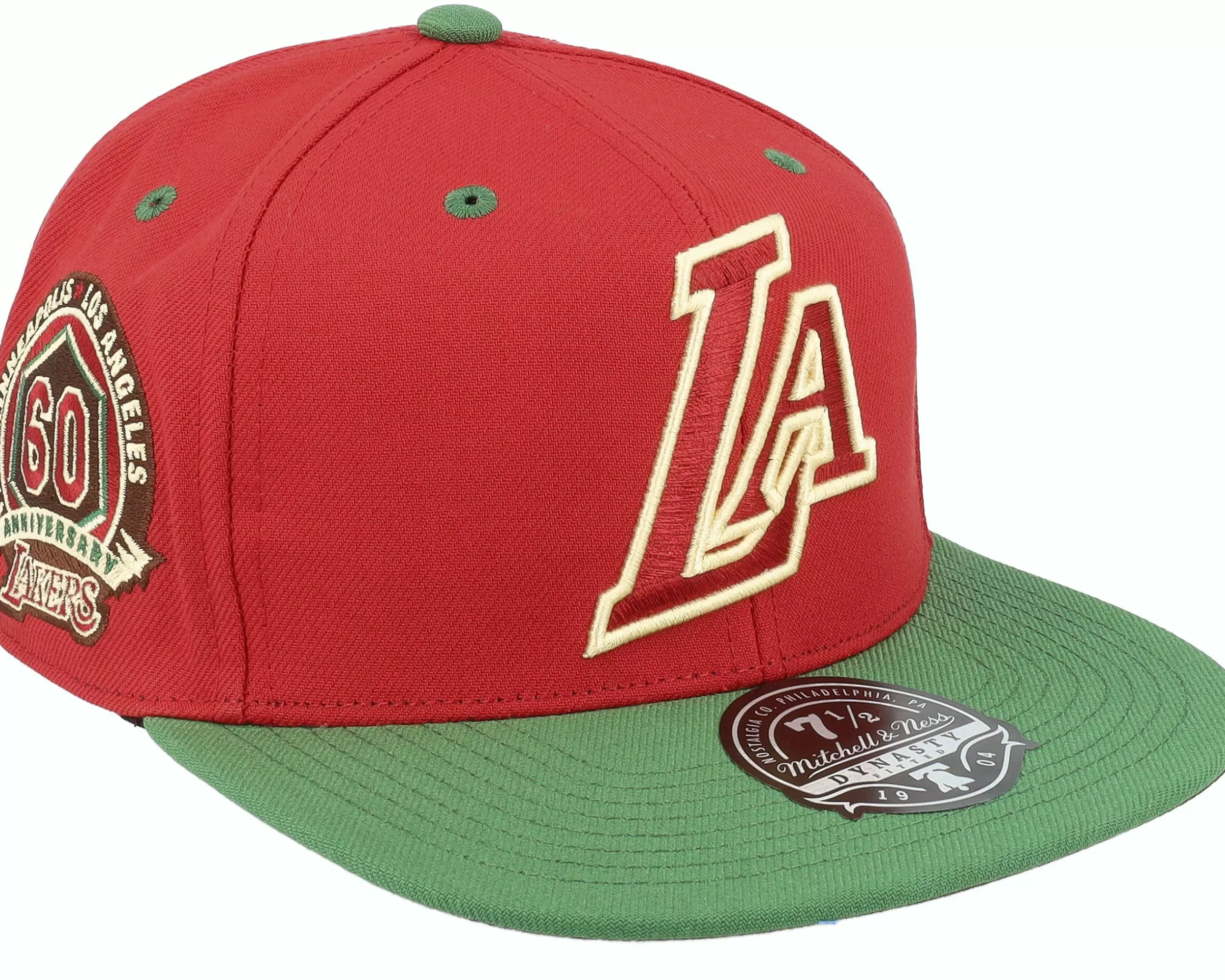 Mitchell & Ness Los Angeles Lakers Nightmare Fitted Red/Green Fitted - -Unisex Fitted