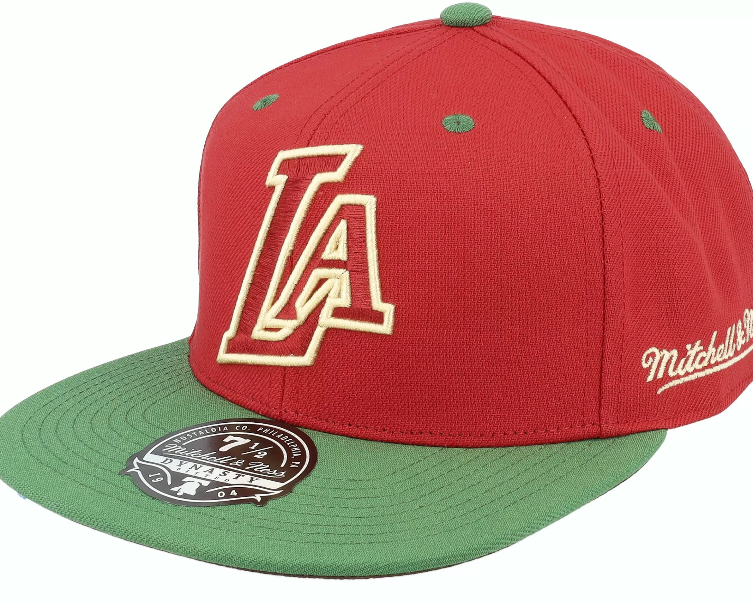 Mitchell & Ness Los Angeles Lakers Nightmare Fitted Red/Green Fitted - -Unisex Fitted