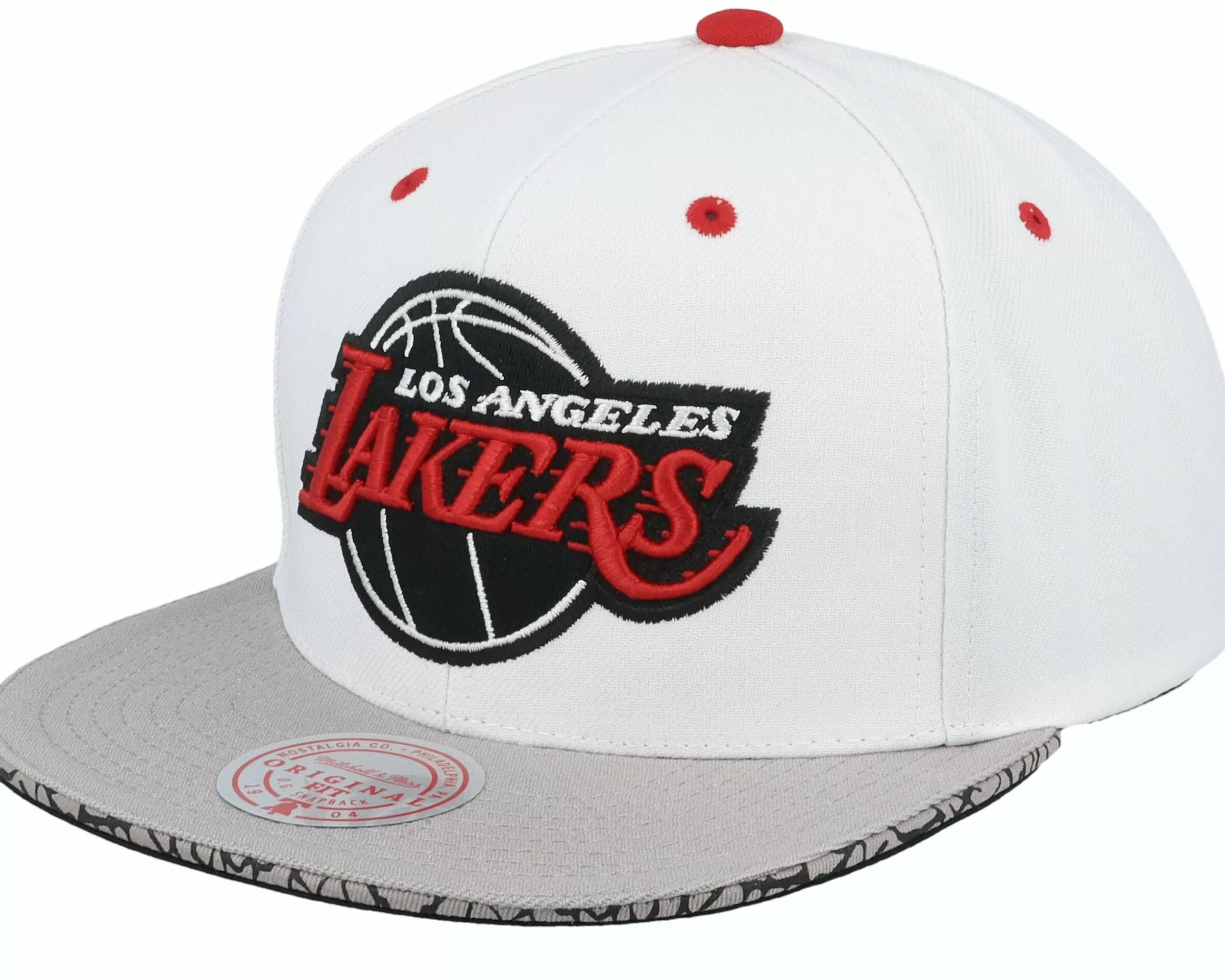 Mitchell & Ness Los Angeles Lakers Three Collection White/Silver Snapback - -Unisex Snapback