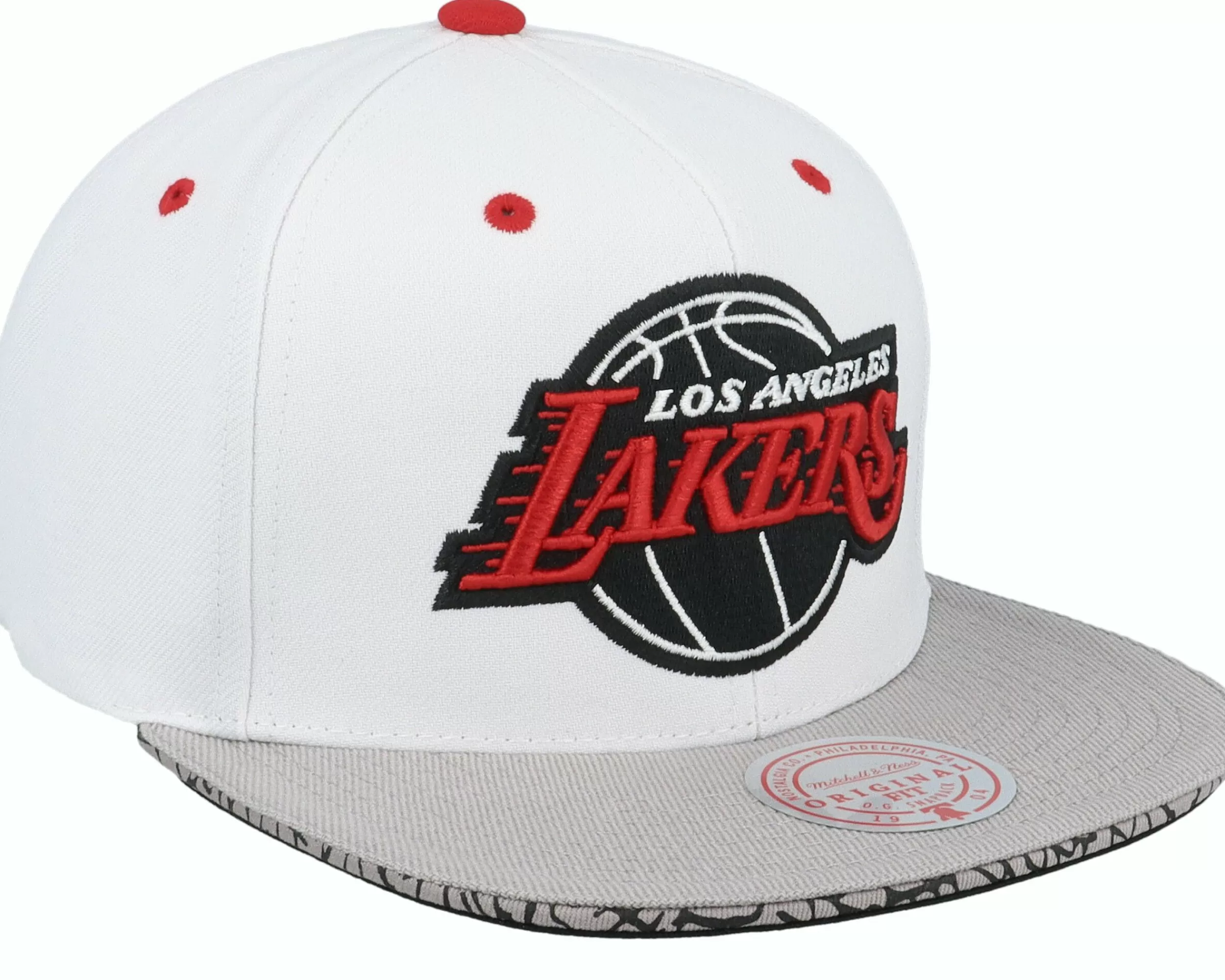 Mitchell & Ness Los Angeles Lakers Three Collection White/Silver Snapback - -Unisex Snapback