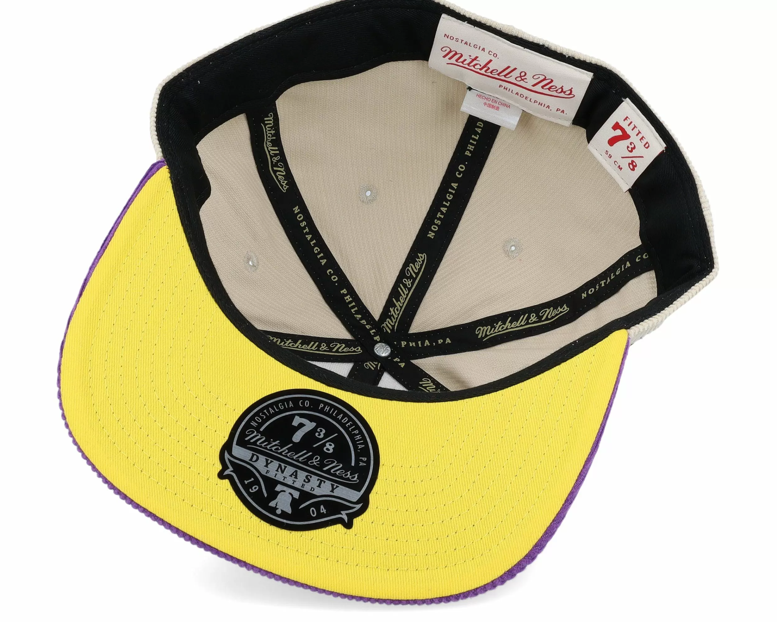 Mitchell & Ness Louisiana State Tigers Team Cord Off White/Purple Fitted - -Unisex Fitted