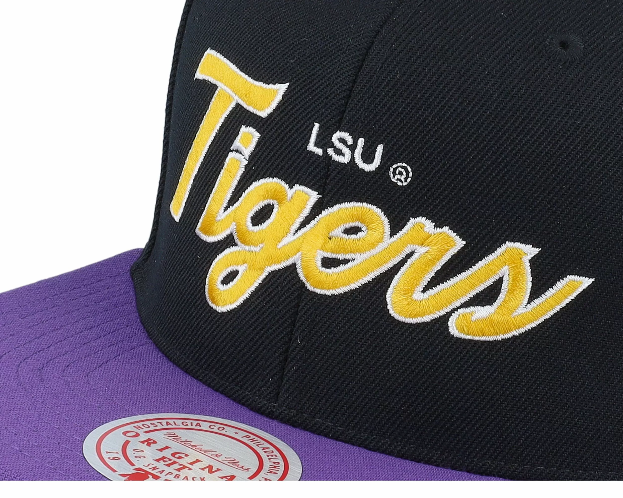 Mitchell & Ness Louisiana State Tigers Team Script 2.0 Black Snapback - -Unisex Snapback