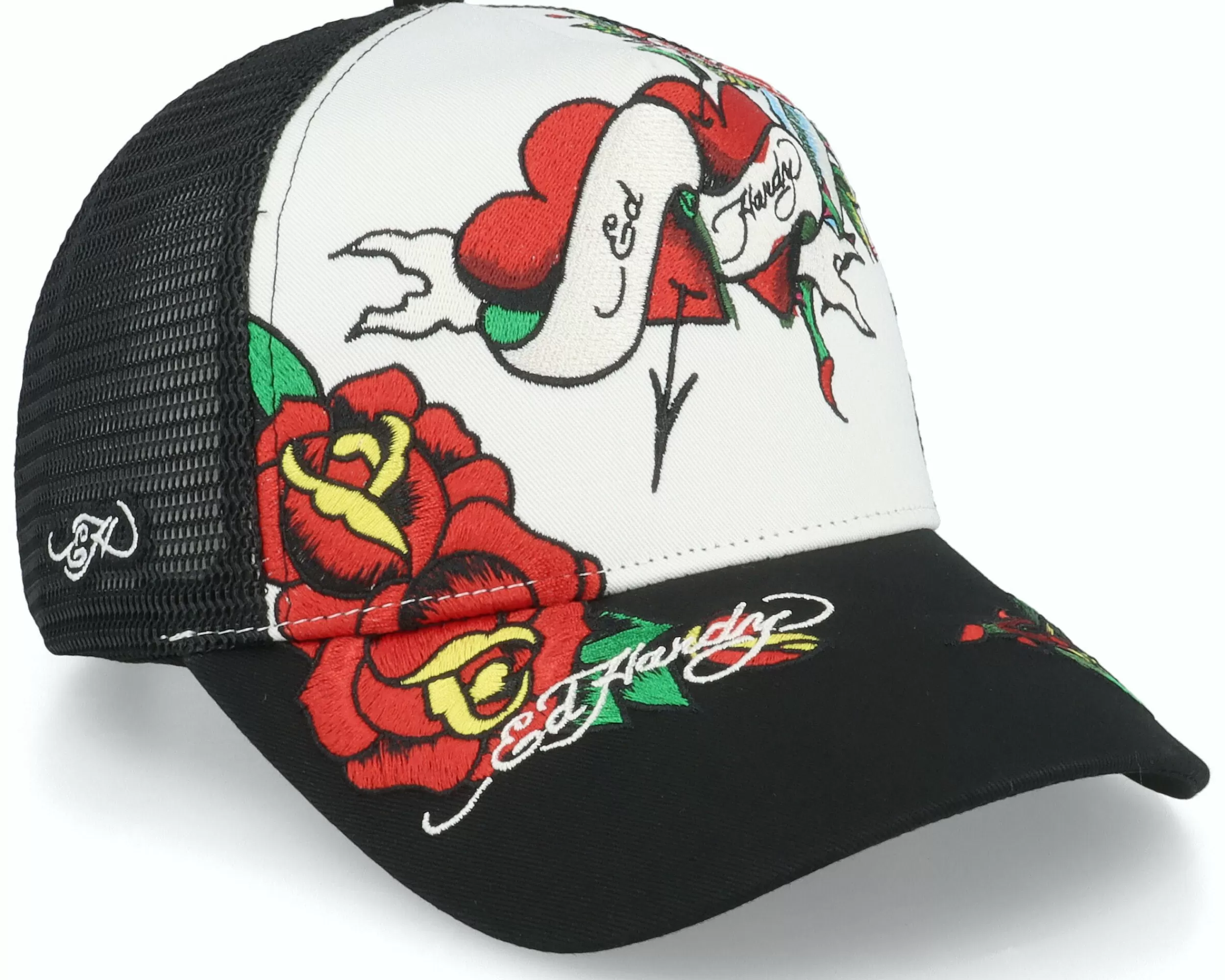 Ed Hardy Love Ed Twill Front Mesh White/Black Trucker - -Unisex Trucker