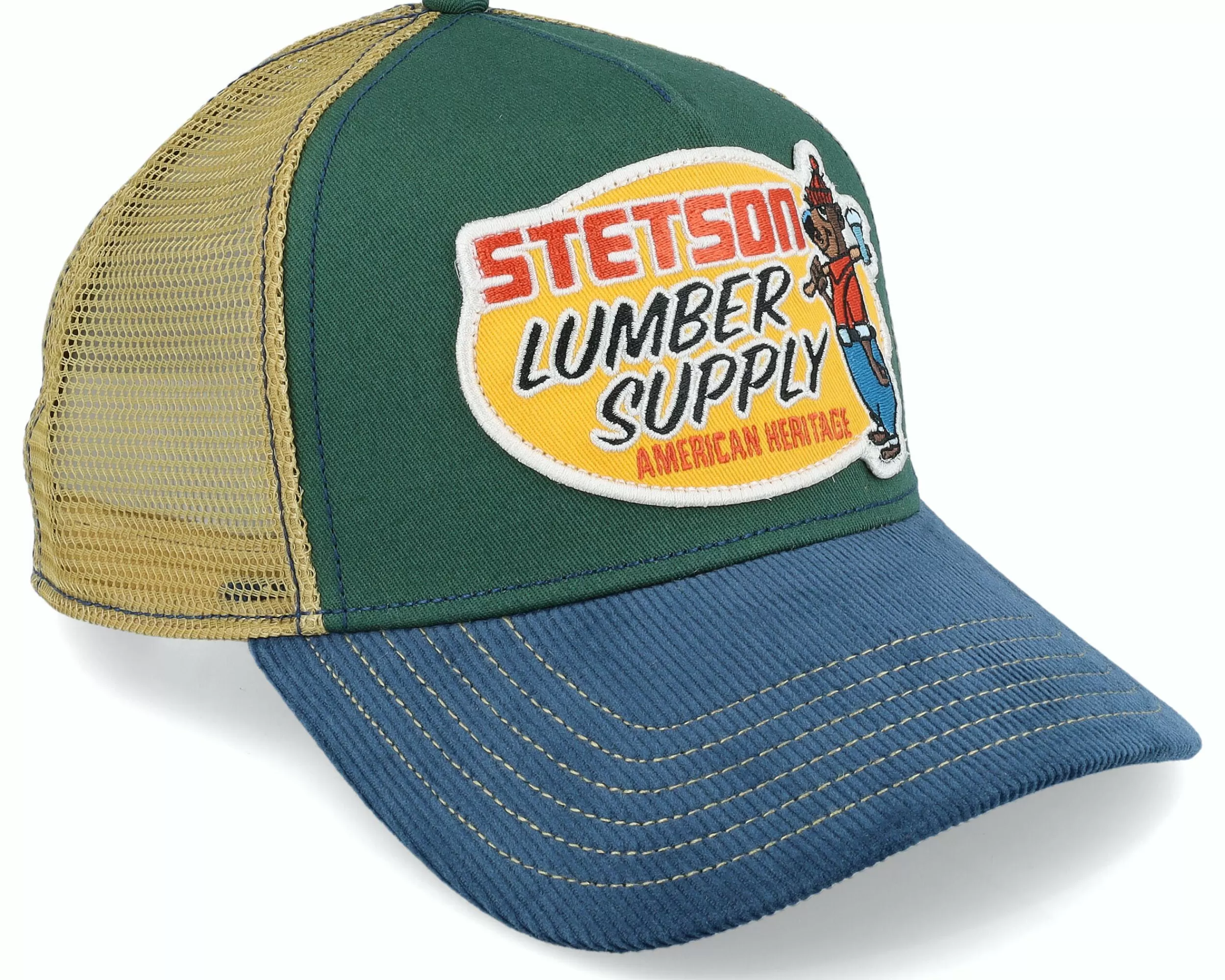 Stetson Lumber Supply Green/Blue Trucker - -Unisex Trucker