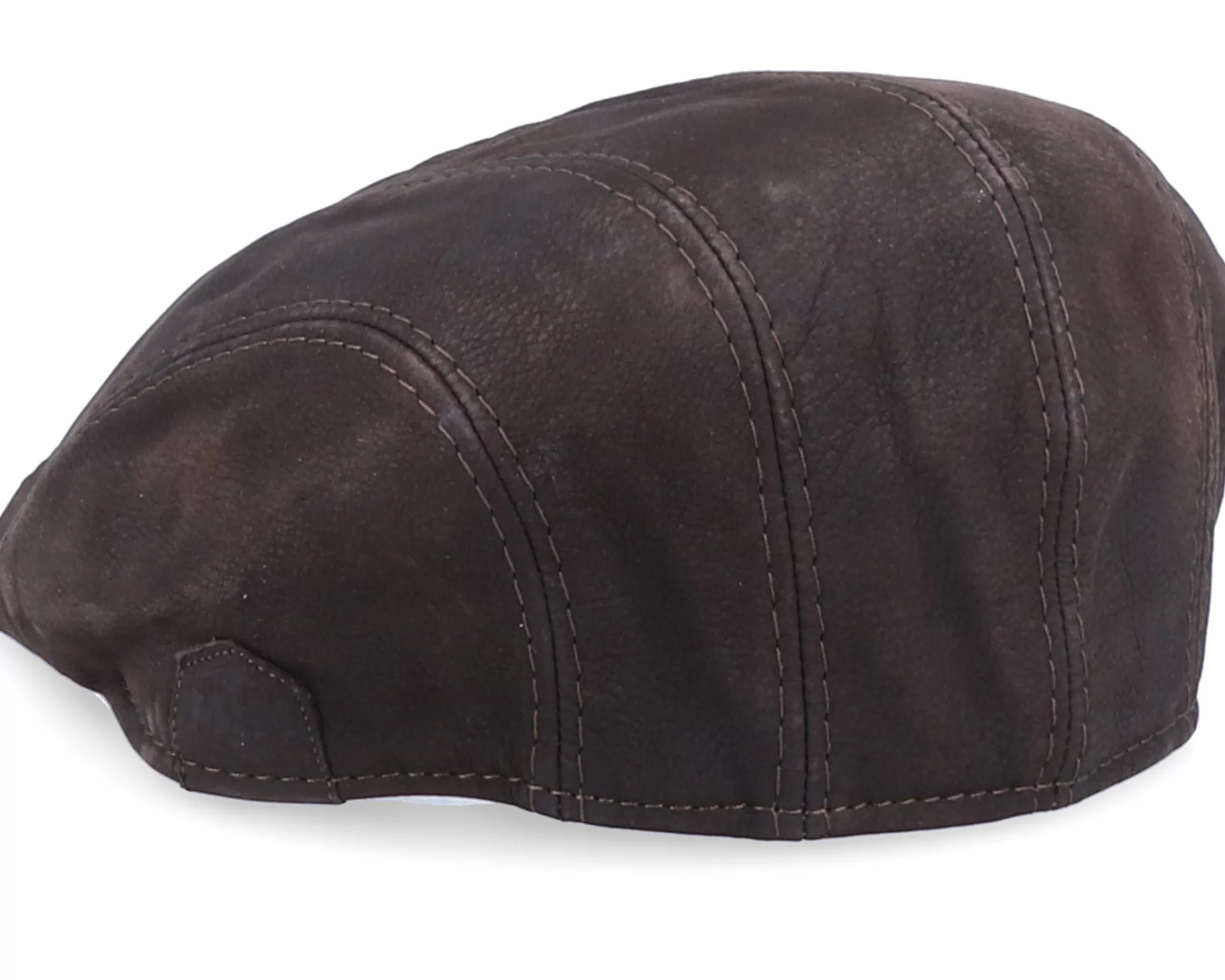 MJM Hats Maddy Nappa Wax Brown Flat Cap - -Unisex Flat Caps