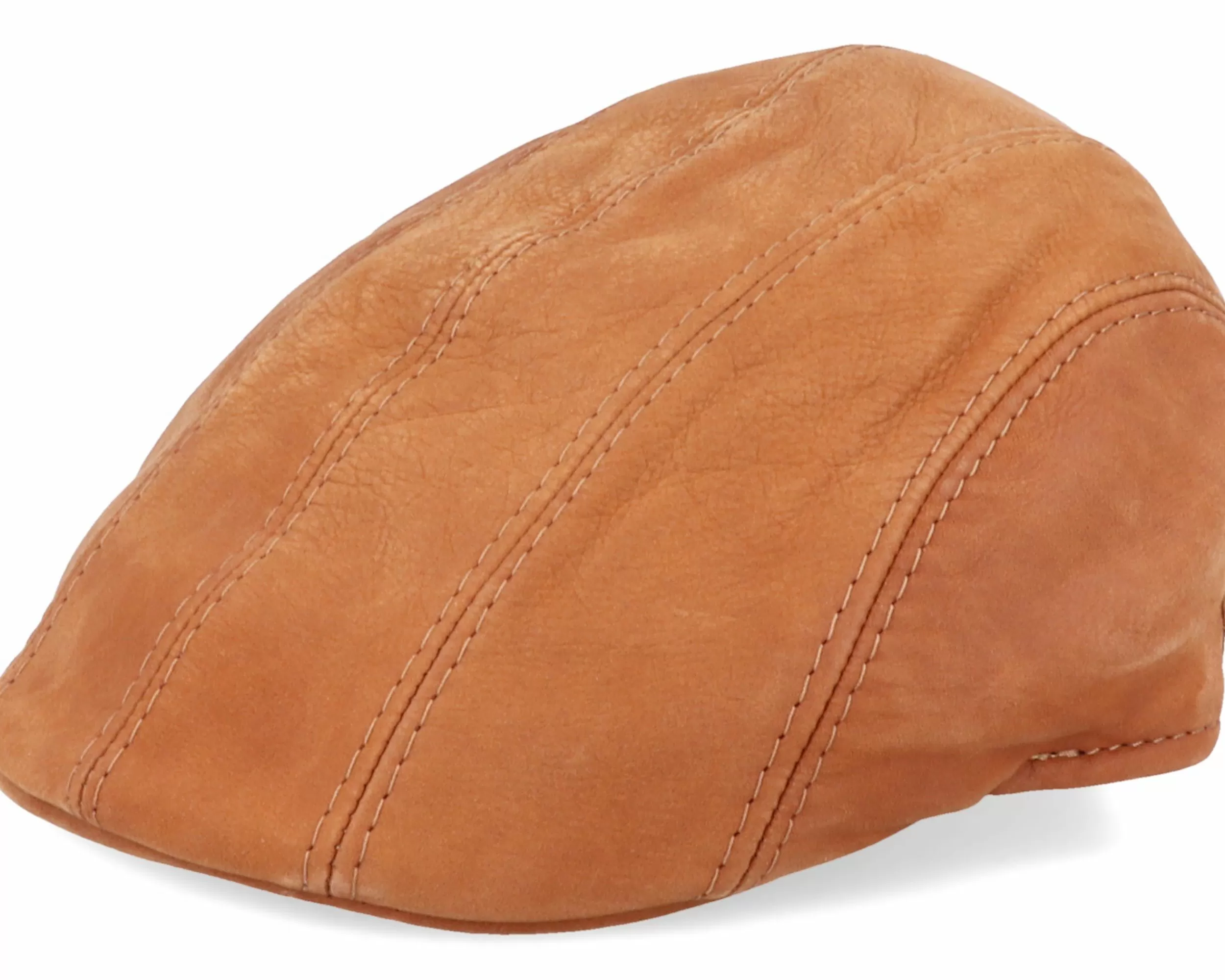 MJM Hats Maddy Nappa Wax Cognac Flat Cap - -Unisex Flat Caps