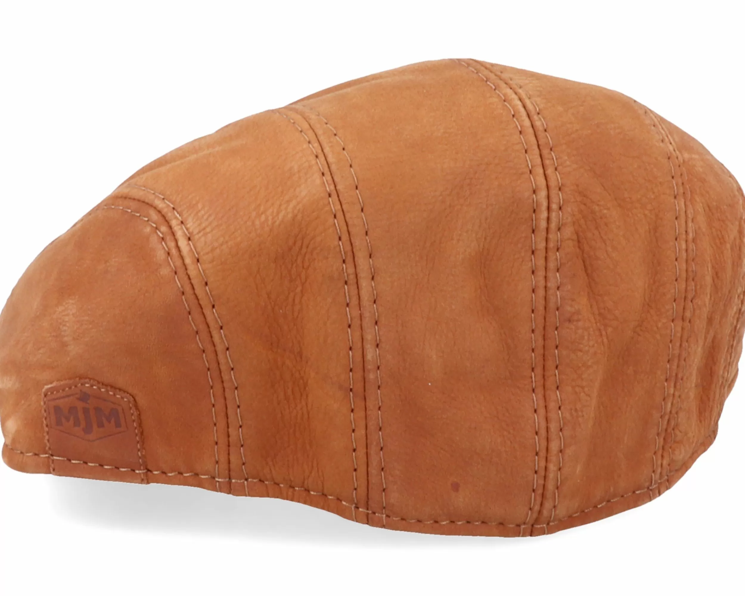 MJM Hats Maddy Nappa Wax Cognac Flat Cap - -Unisex Flat Caps