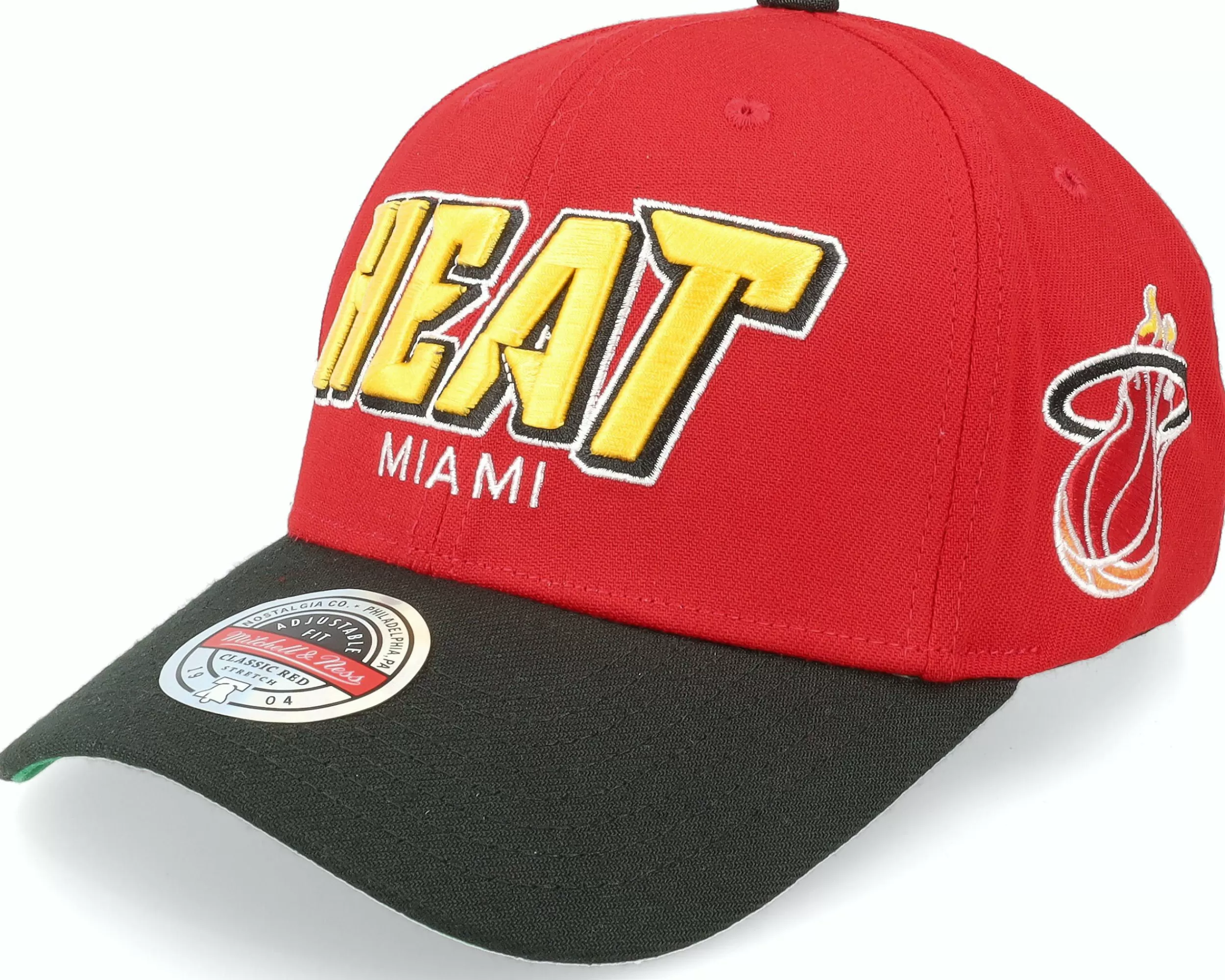 Mitchell & Ness Miami Heat Shredder Stretch Red/Black Adjustable - -Unisex Adjustable