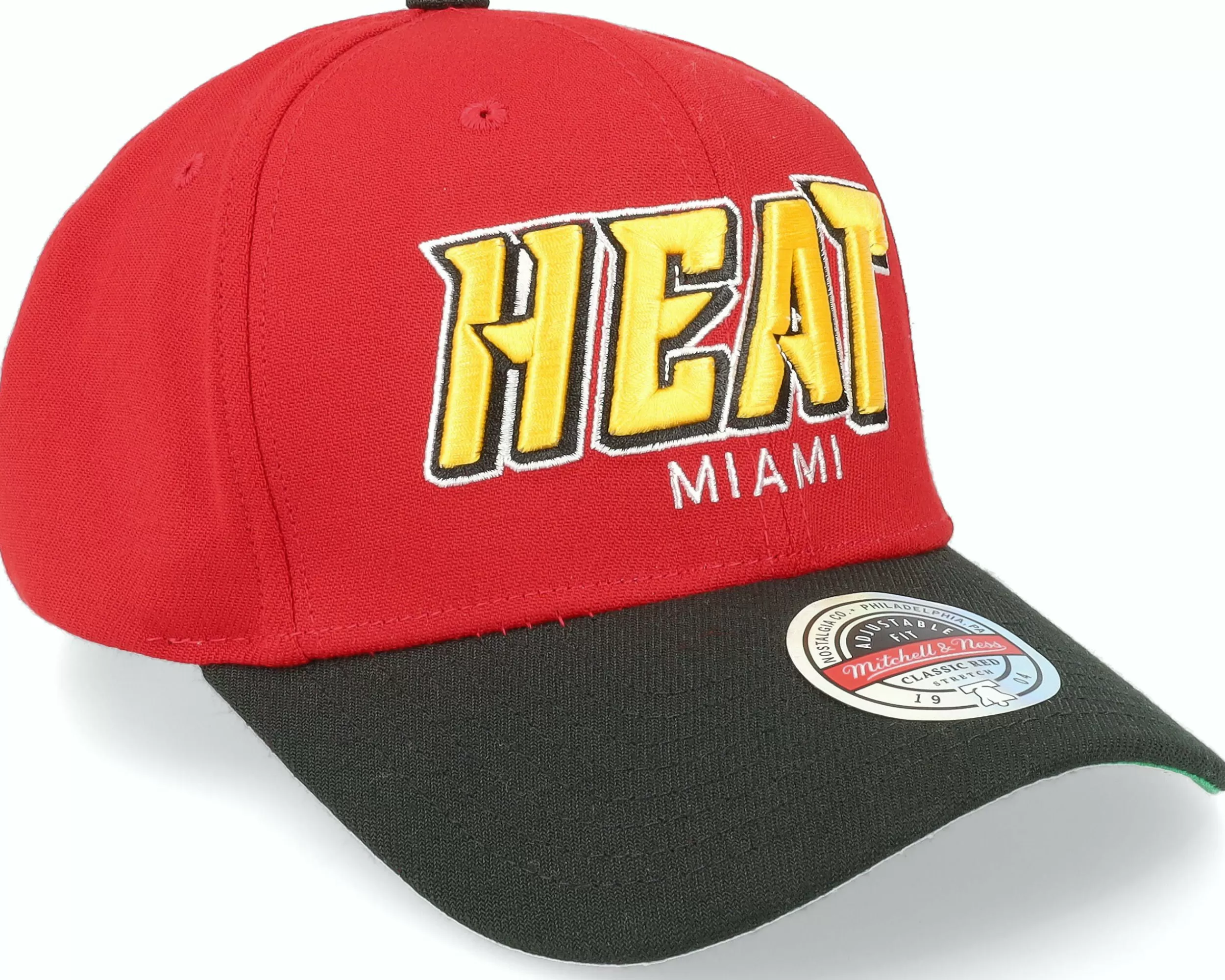 Mitchell & Ness Miami Heat Shredder Stretch Red/Black Adjustable - -Unisex Adjustable