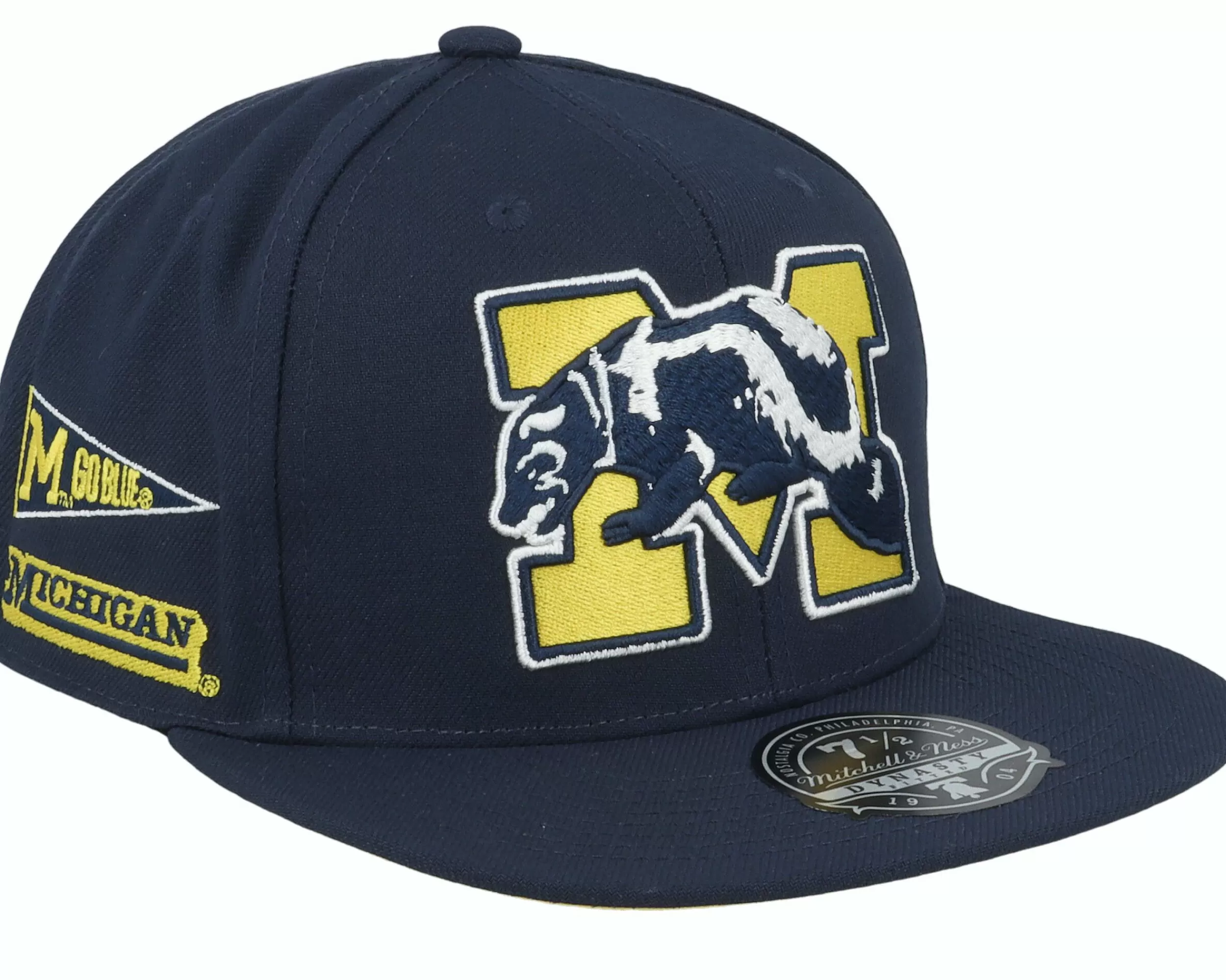 Mitchell & Ness Michigan Wolverines Team Origins Navy Fitted - -Unisex Fitted