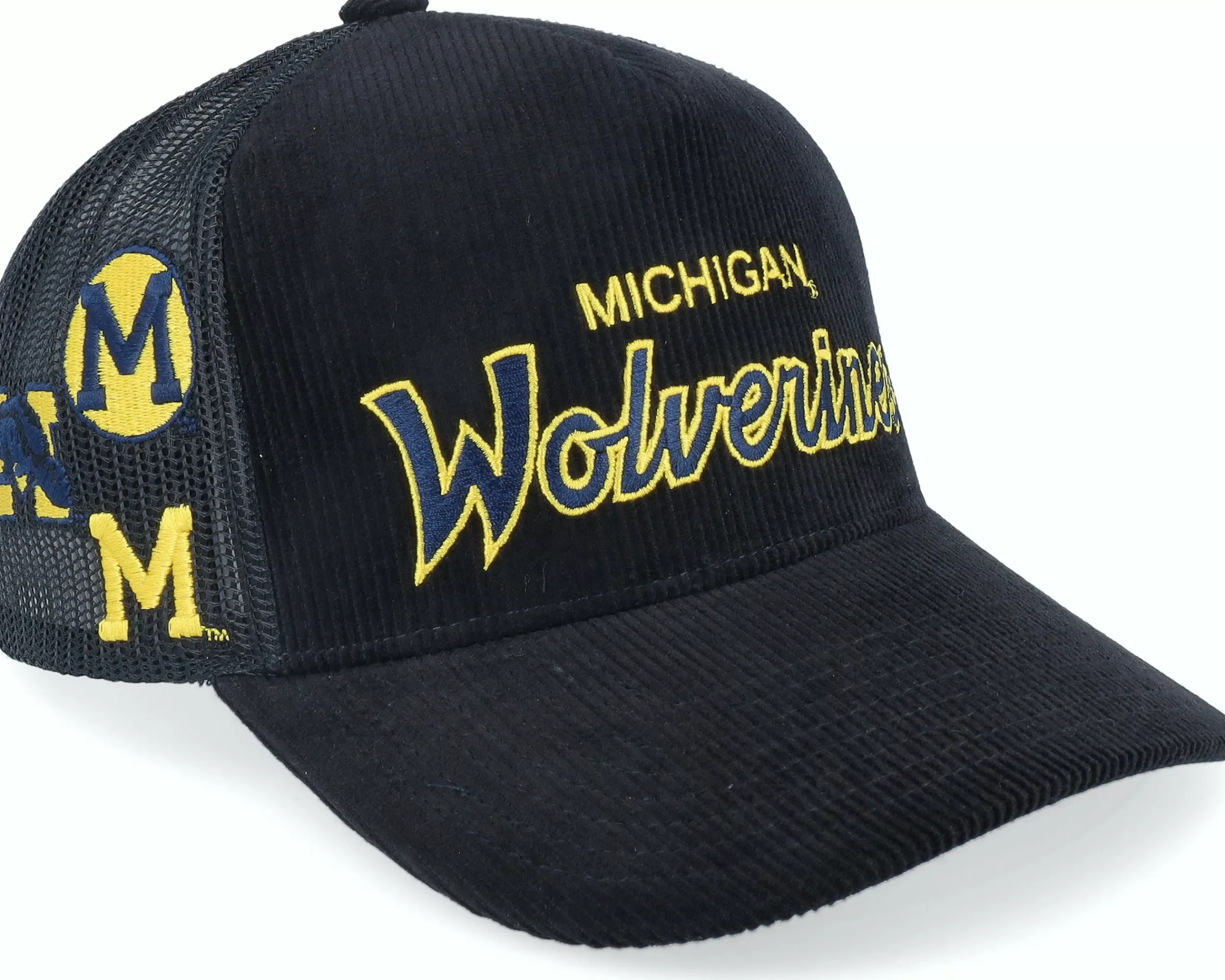 Mitchell & Ness Michigan Wolverines Times Up Black Trucker - -Unisex Trucker