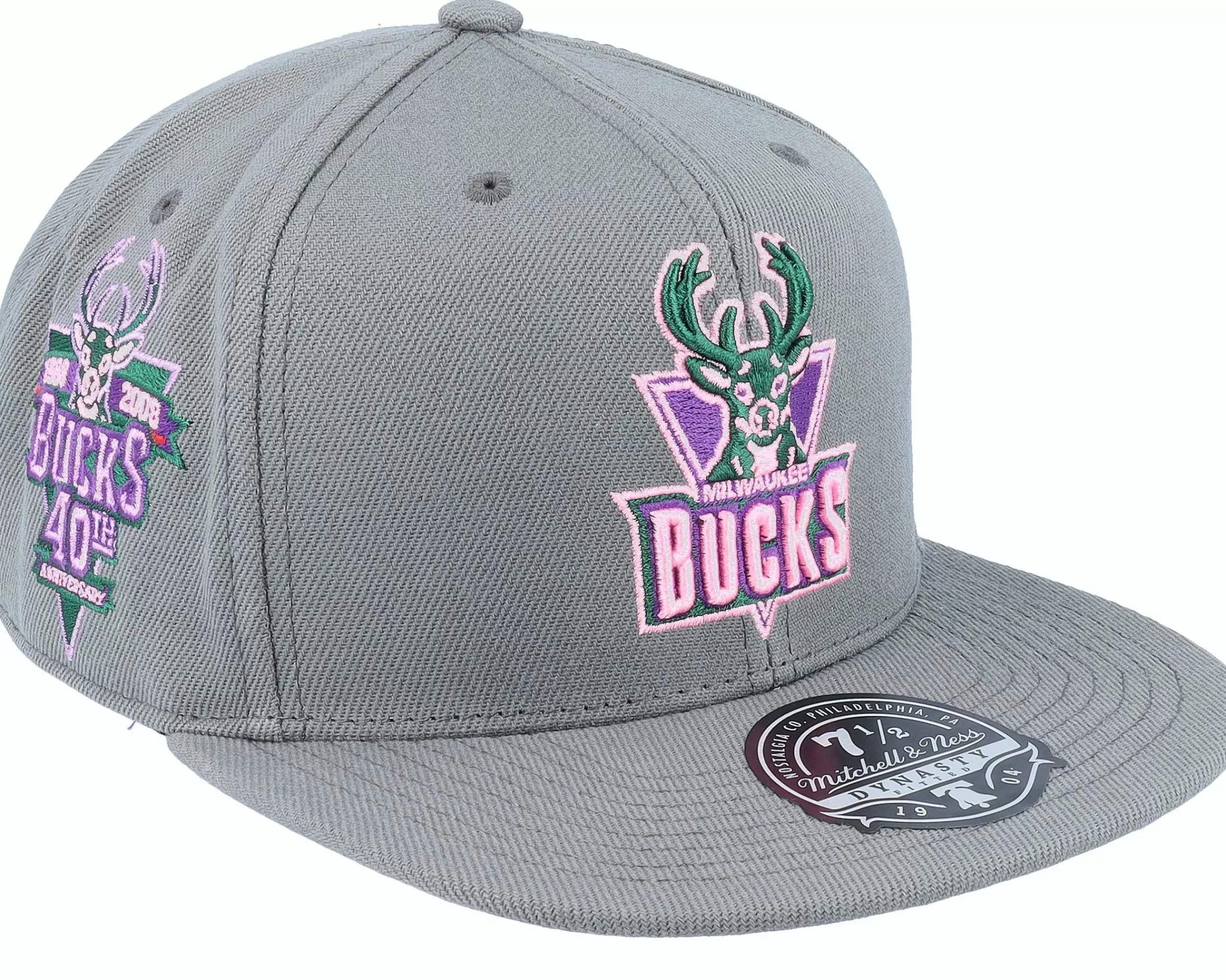 Mitchell & Ness Milwaukee Bucks From Dusk Dark Grey Fitted - -Unisex Fitted