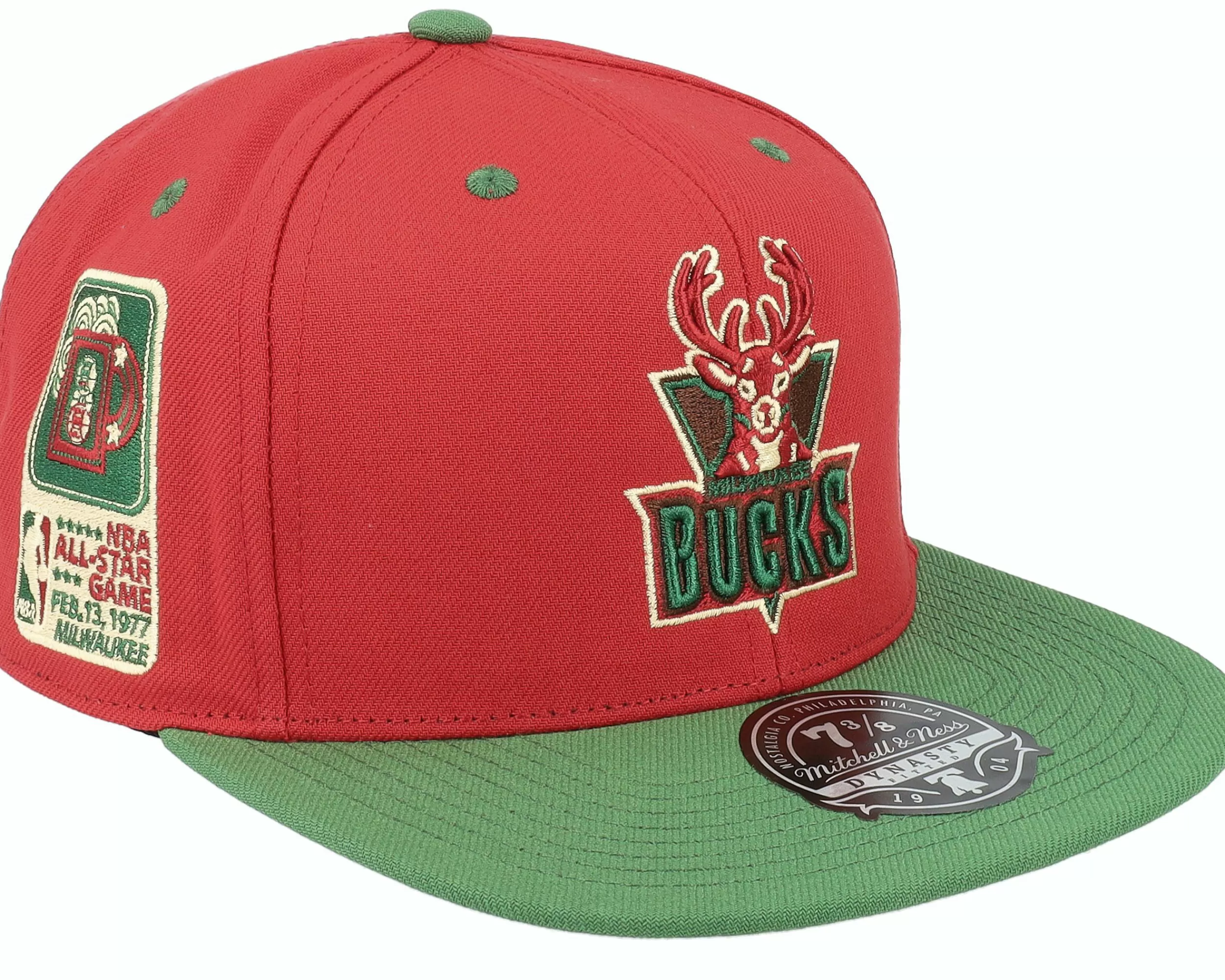 Mitchell & Ness Milwaukee Bucks Nightmare Red/Green Fitted - -Unisex Fitted