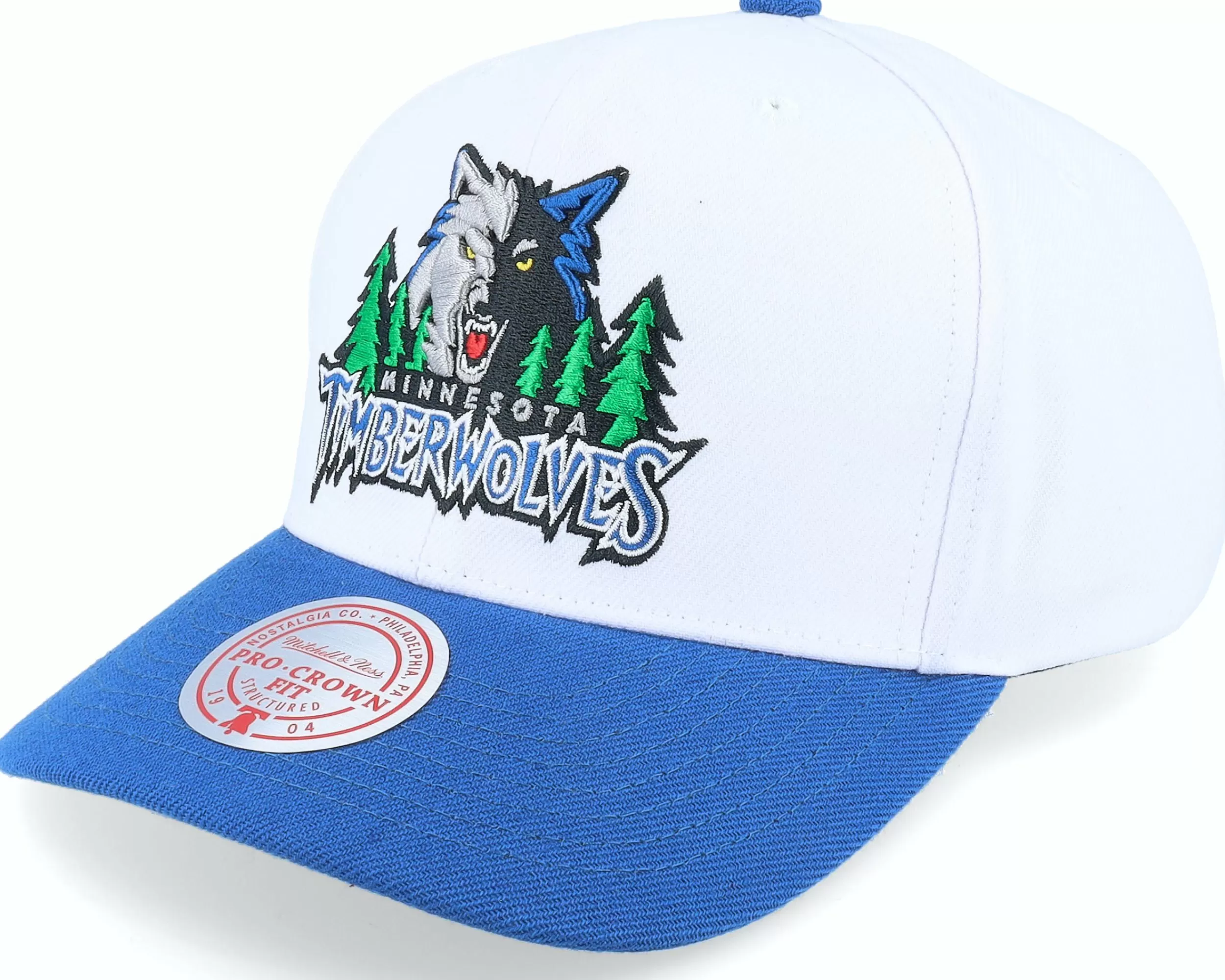 Mitchell & Ness Minnesota Timberwolves Eam 2 Tone 2.0 Pro White/Blue Adjustable - -Unisex Adjustable