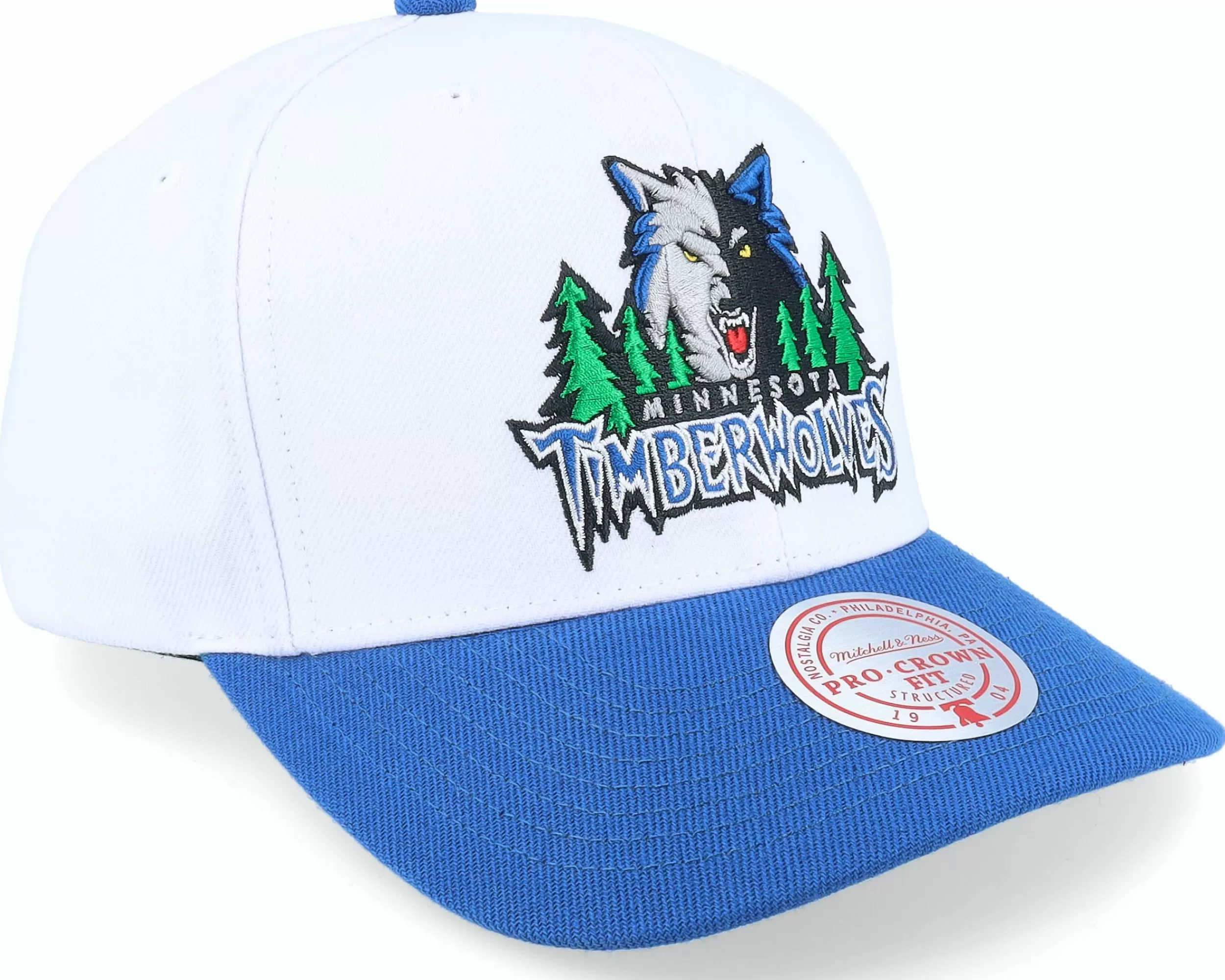 Mitchell & Ness Minnesota Timberwolves Eam 2 Tone 2.0 Pro White/Blue Adjustable - -Unisex Adjustable