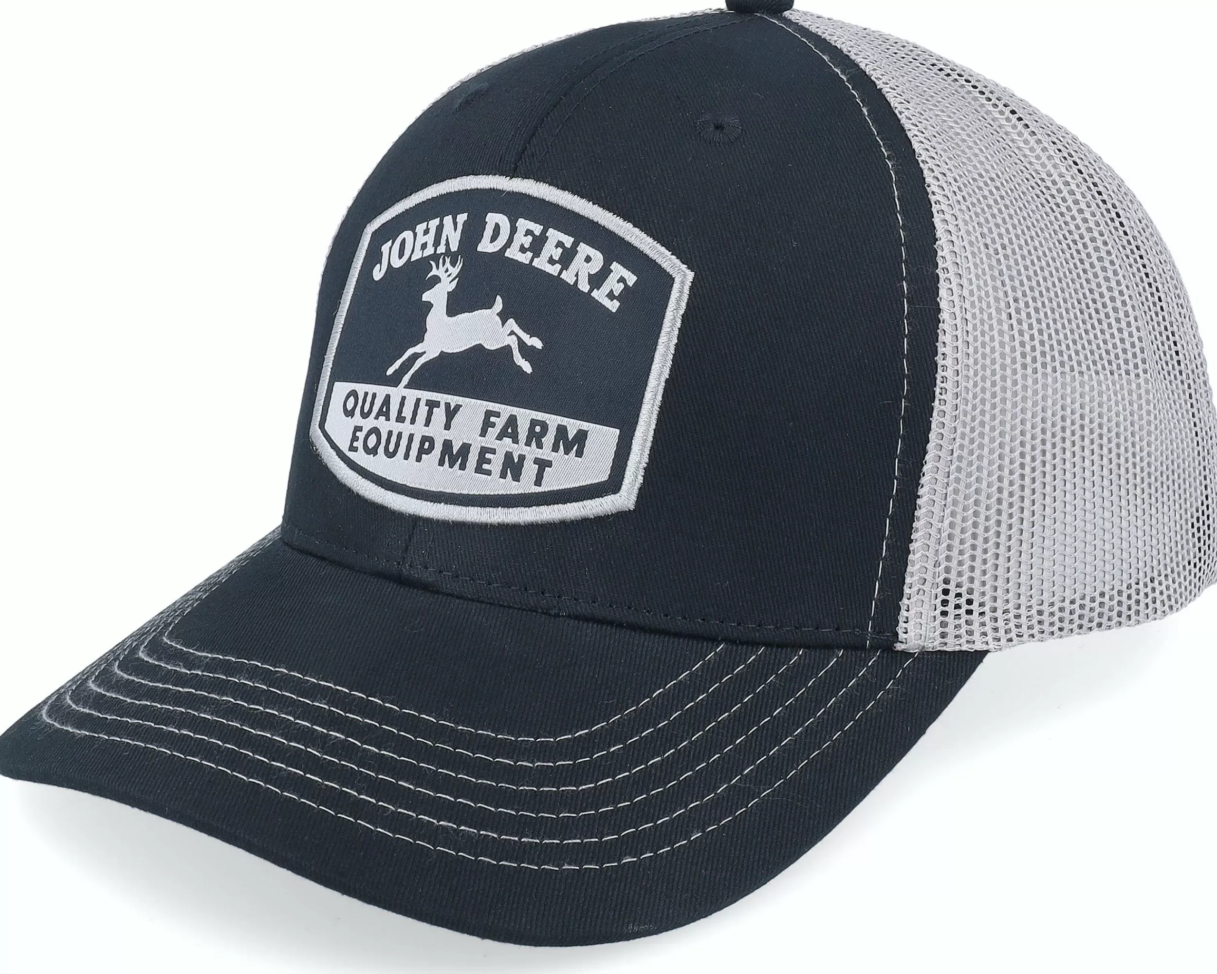 John Deere Moline 112 Cap Black/Charcoal Trucker - -Unisex Trucker