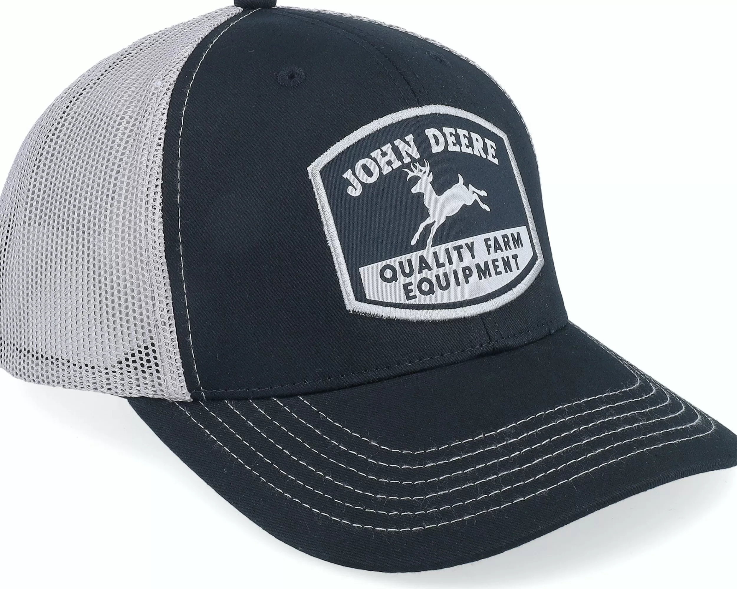 John Deere Moline 112 Cap Black/Charcoal Trucker - -Unisex Trucker