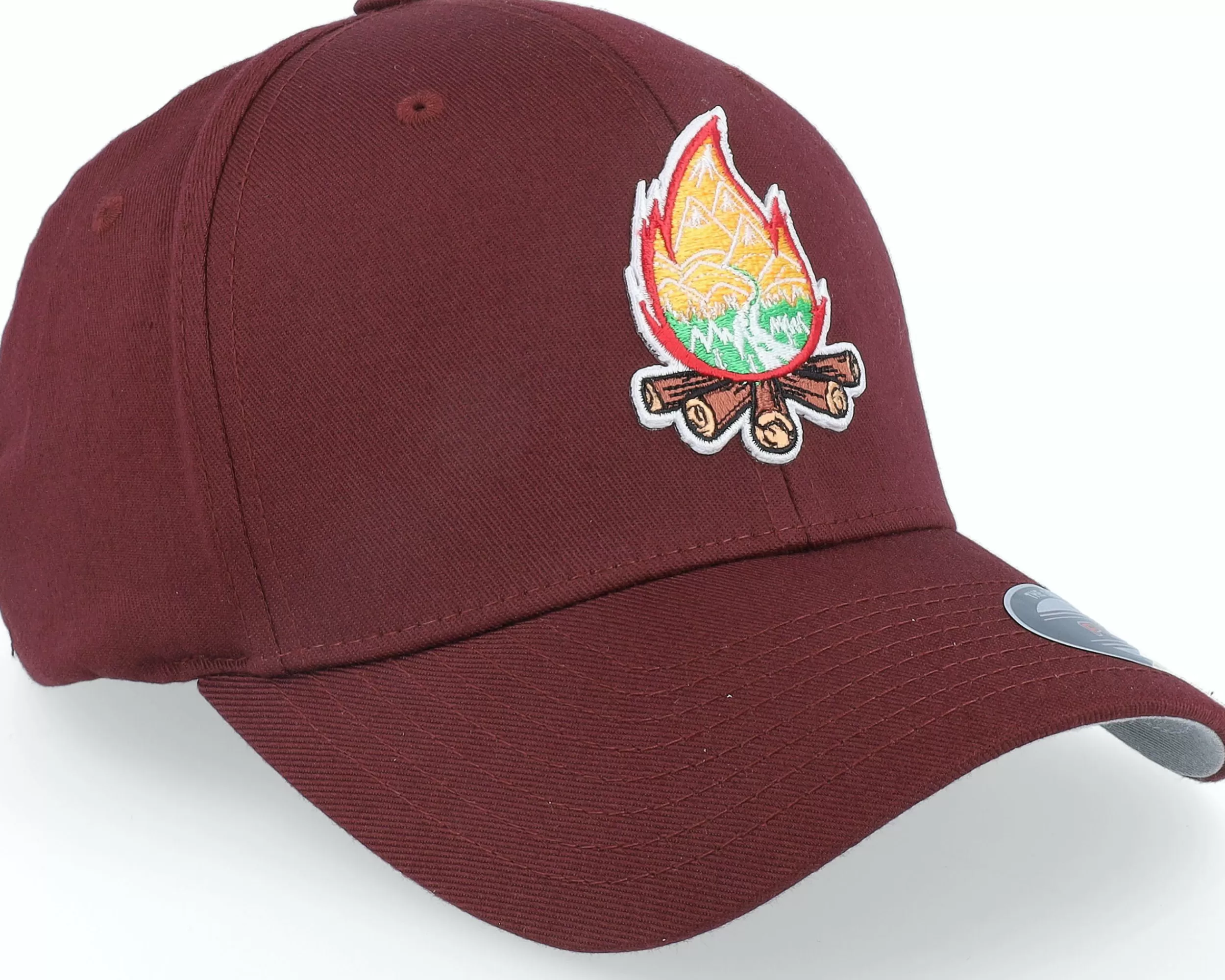 Wild Spirit Mountain Camp Fire Maroon Flexfit - -Unisex Flexfit