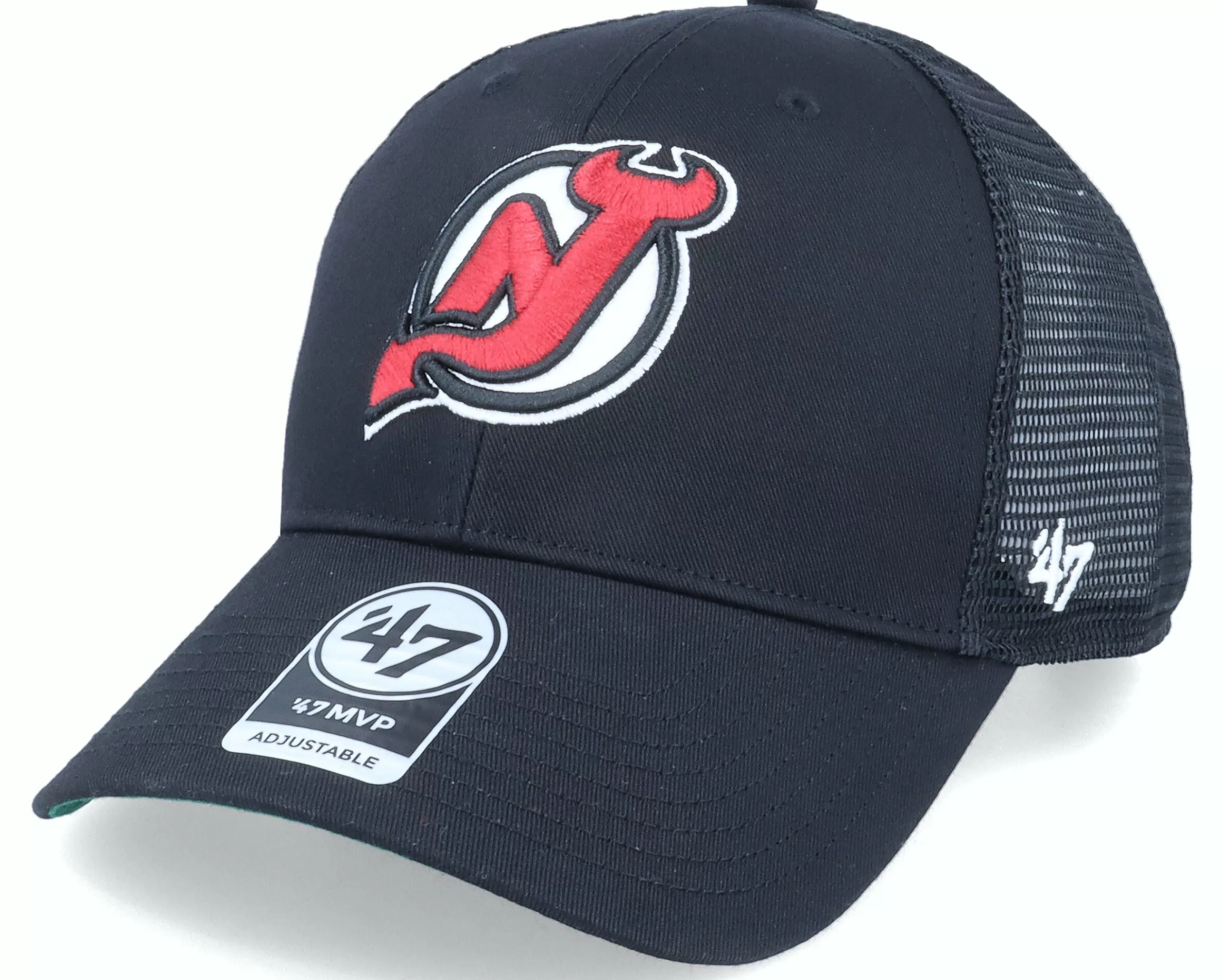 47 Brand New Jersey Devils Branson 47 Mvp Mesh Black/Black Trucker - -Unisex Trucker