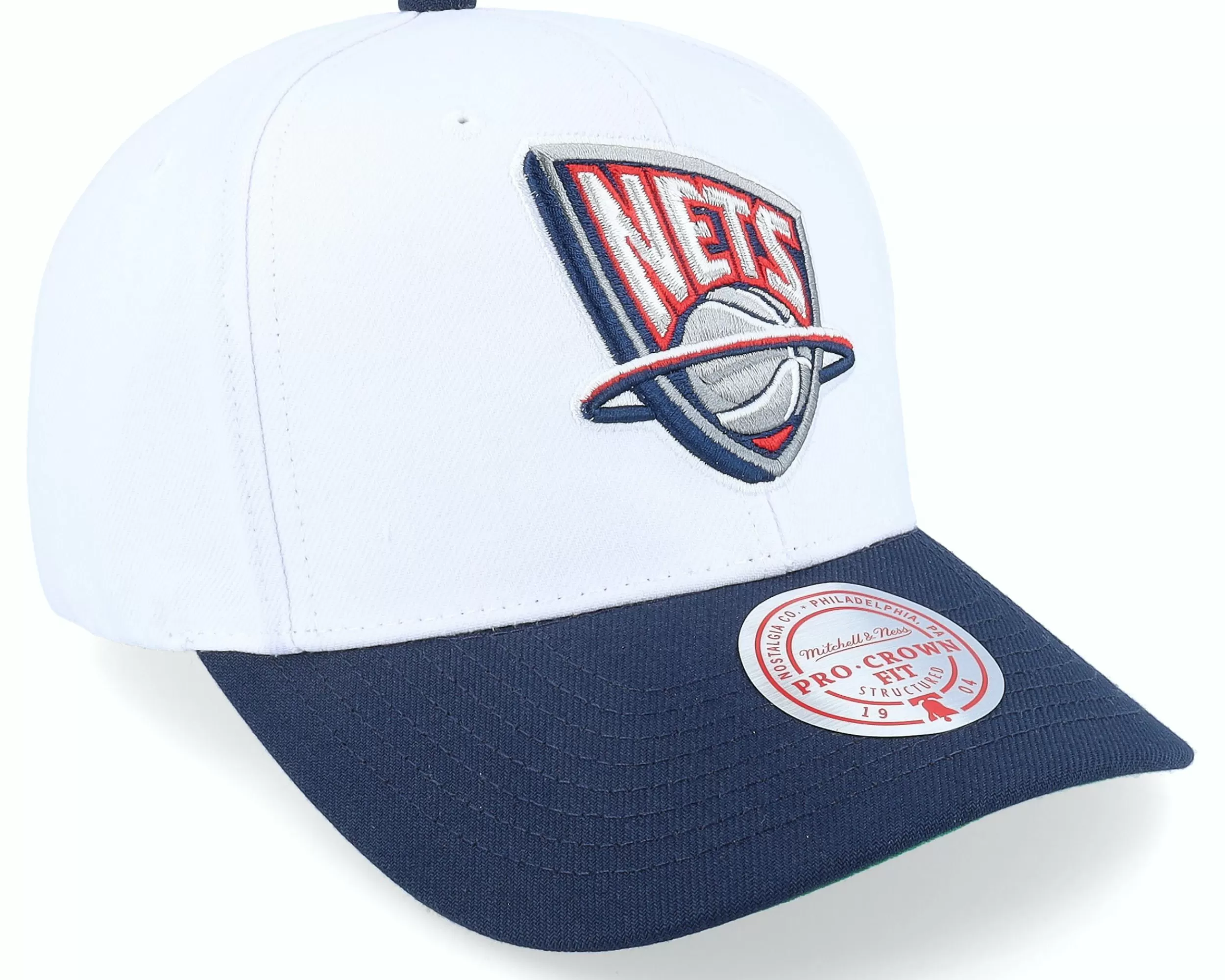 Mitchell & Ness New Jersey Nets Team 2 Tone 2.0 Pro White/Navy Adjustable - -Unisex Adjustable