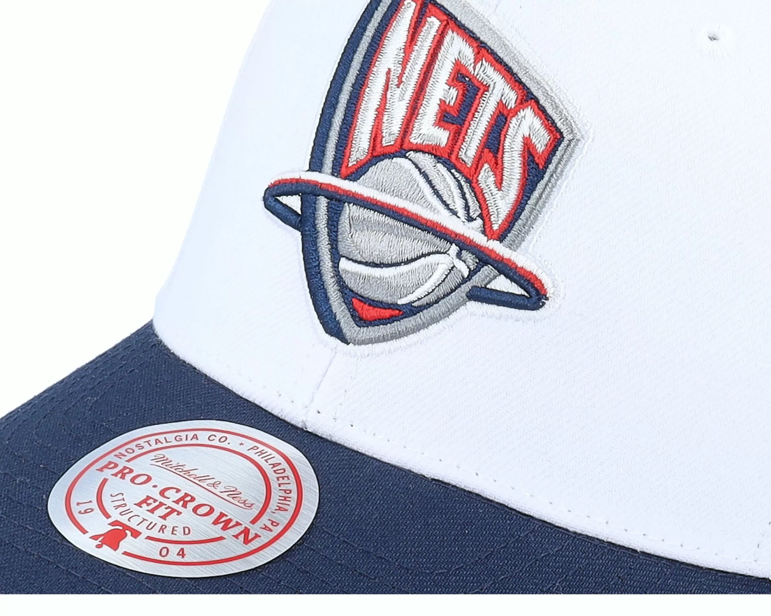 Mitchell & Ness New Jersey Nets Team 2 Tone 2.0 Pro White/Navy Adjustable - -Unisex Adjustable