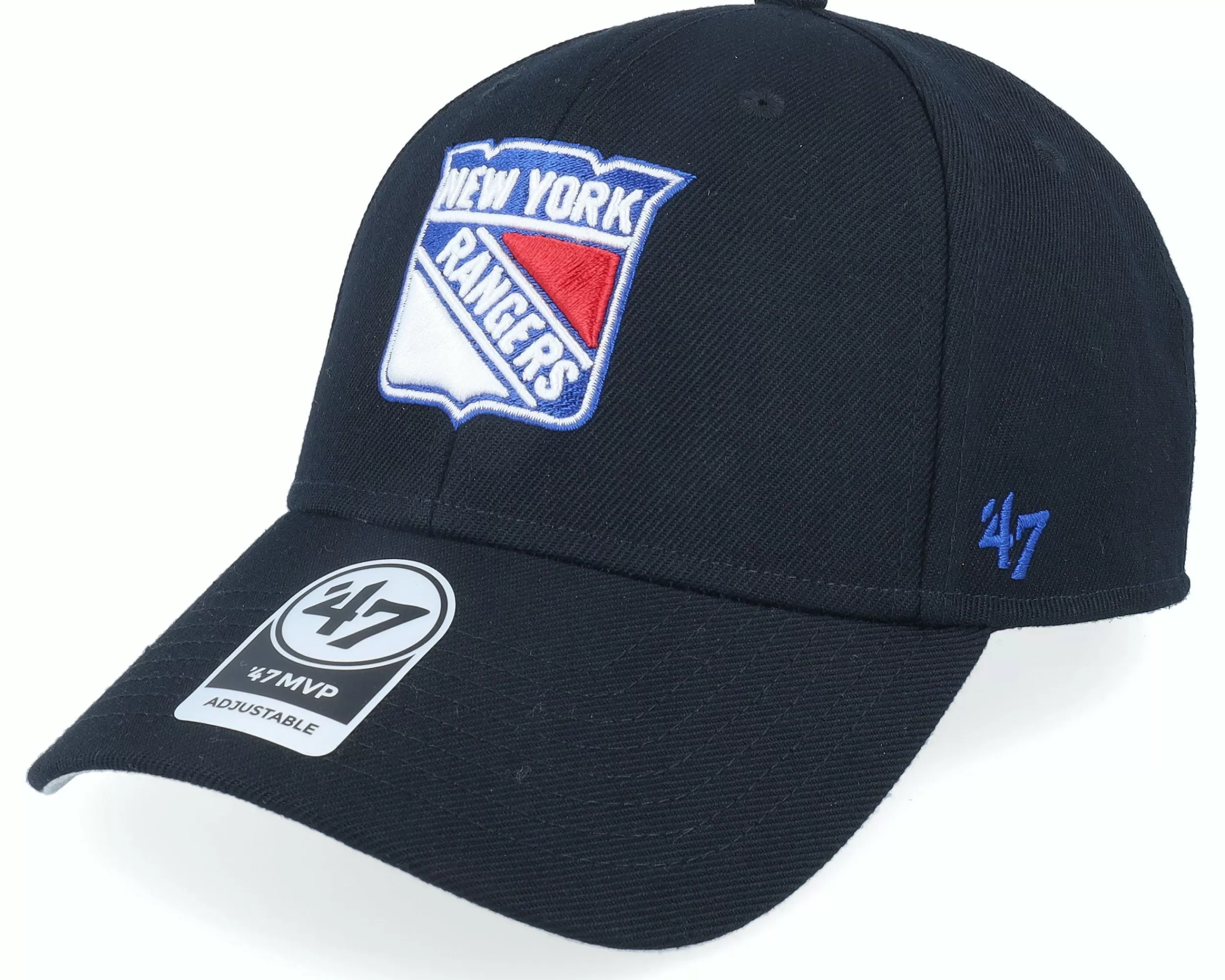 47 Brand New York Rangers Mvp Black/White Adjustable - -Unisex Adjustable