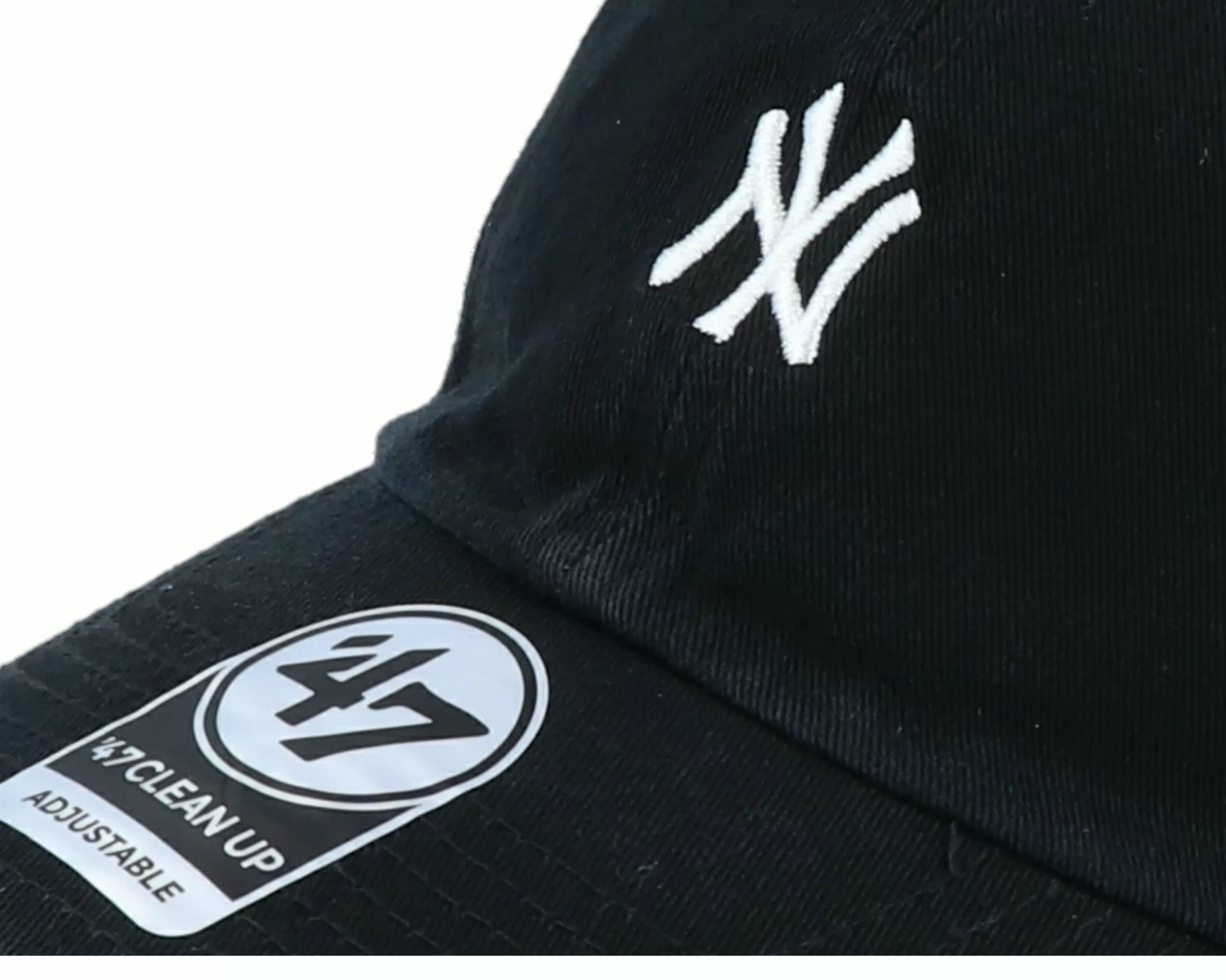 47 Brand New York Yankees Base Runner Clean Up Black/White Adjustable - -Unisex Dad Cap