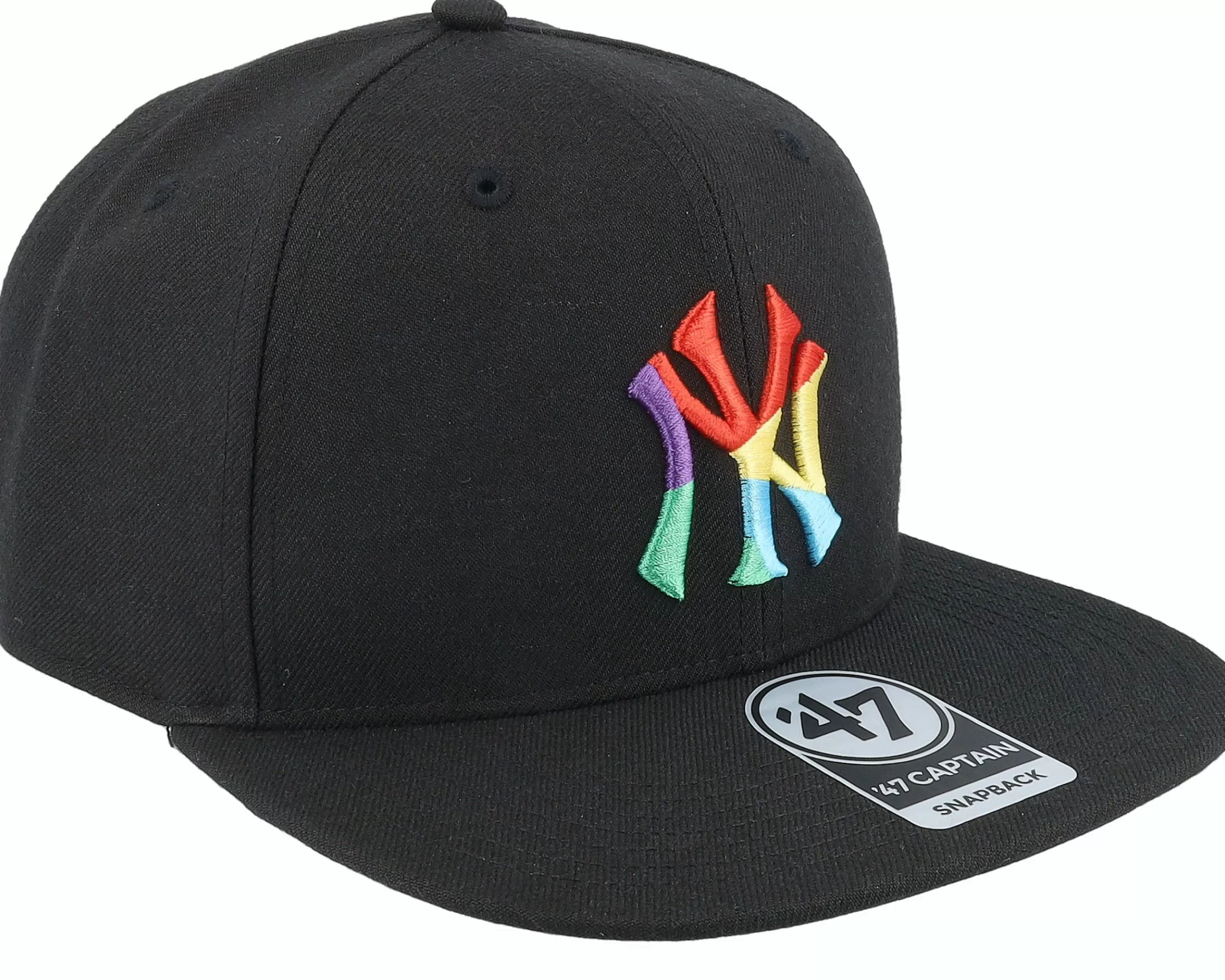 47 Brand New York Yankees Mlb Fractal Captain Black Snapback - -Unisex Snapback