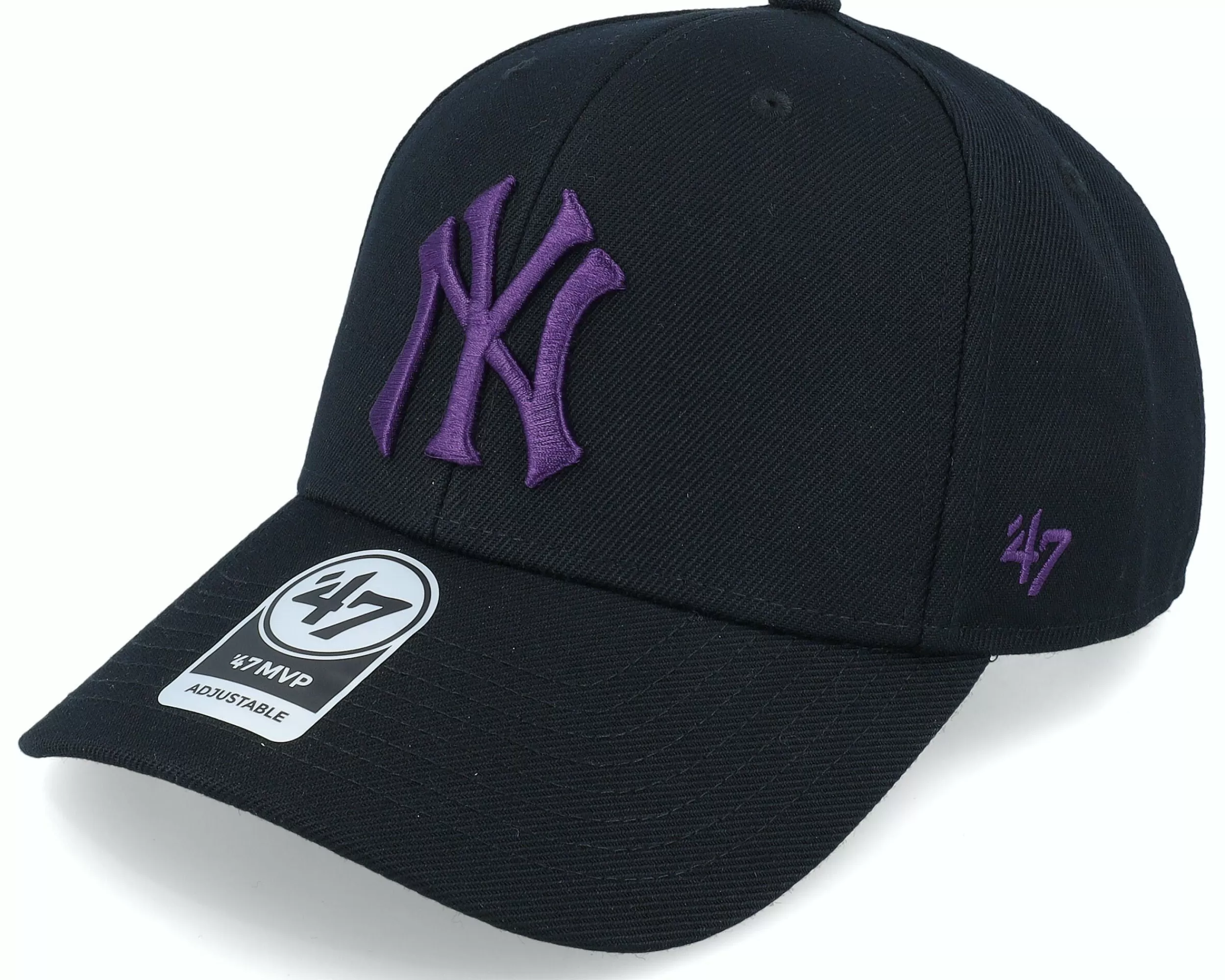 47 Brand New York Yankees Mvp Black/Purple Adjustable - -Unisex Snapback