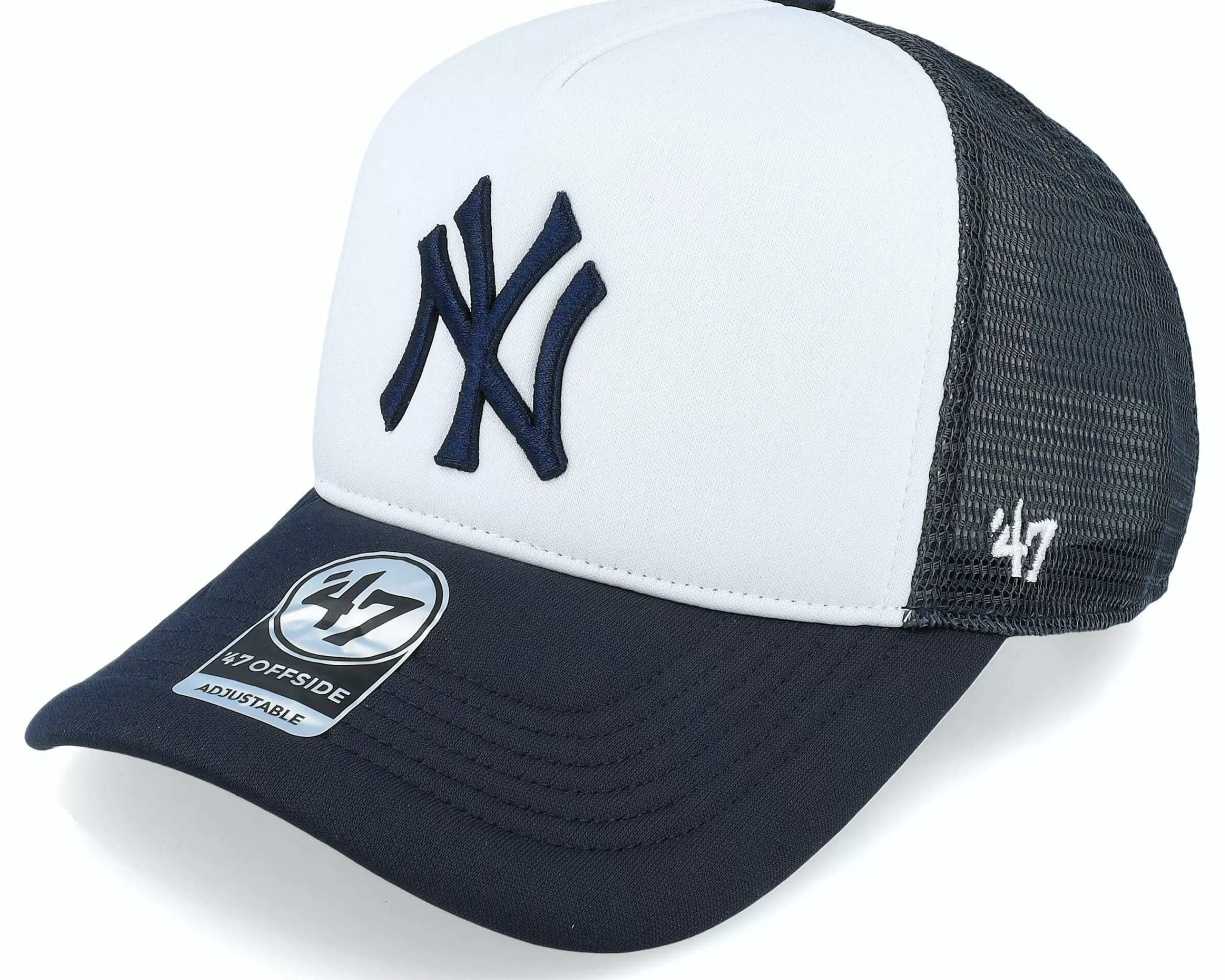 47 Brand New York Yankees Tri Tone Foam Offside Navy/White Trucker - -Unisex Trucker