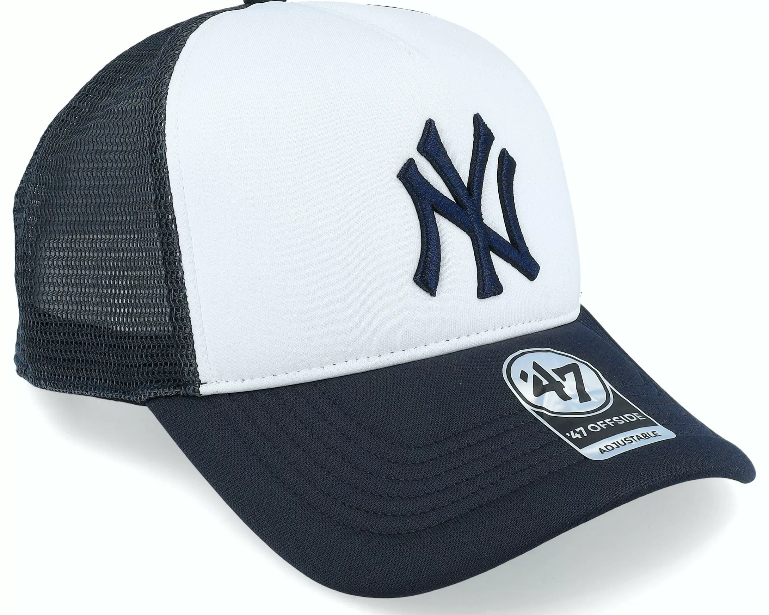 47 Brand New York Yankees Tri Tone Foam Offside Navy/White Trucker - -Unisex Trucker