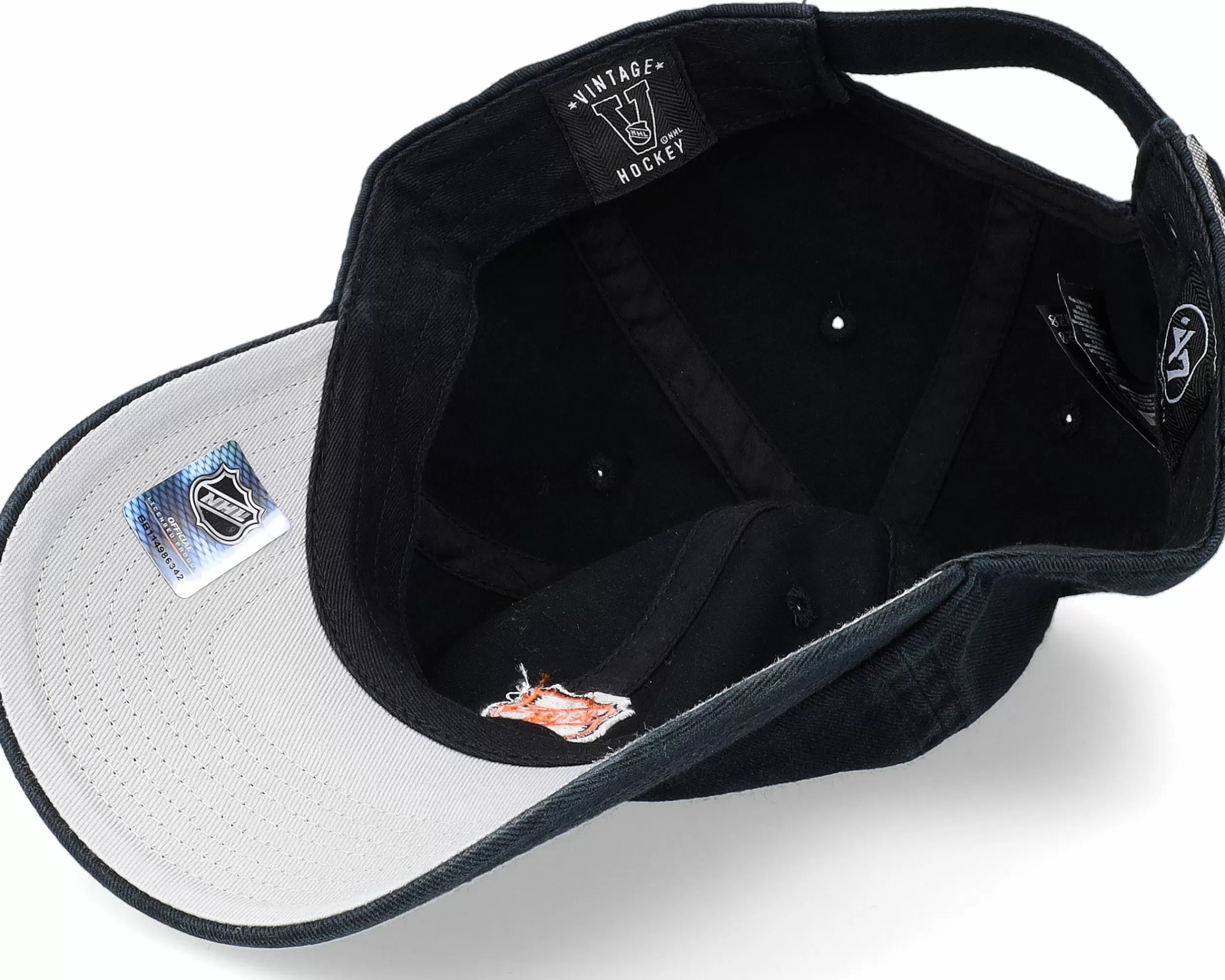 47 Brand Nhl Logo Base Runner Clean Up Black Dad Cap - -Unisex Dad Cap