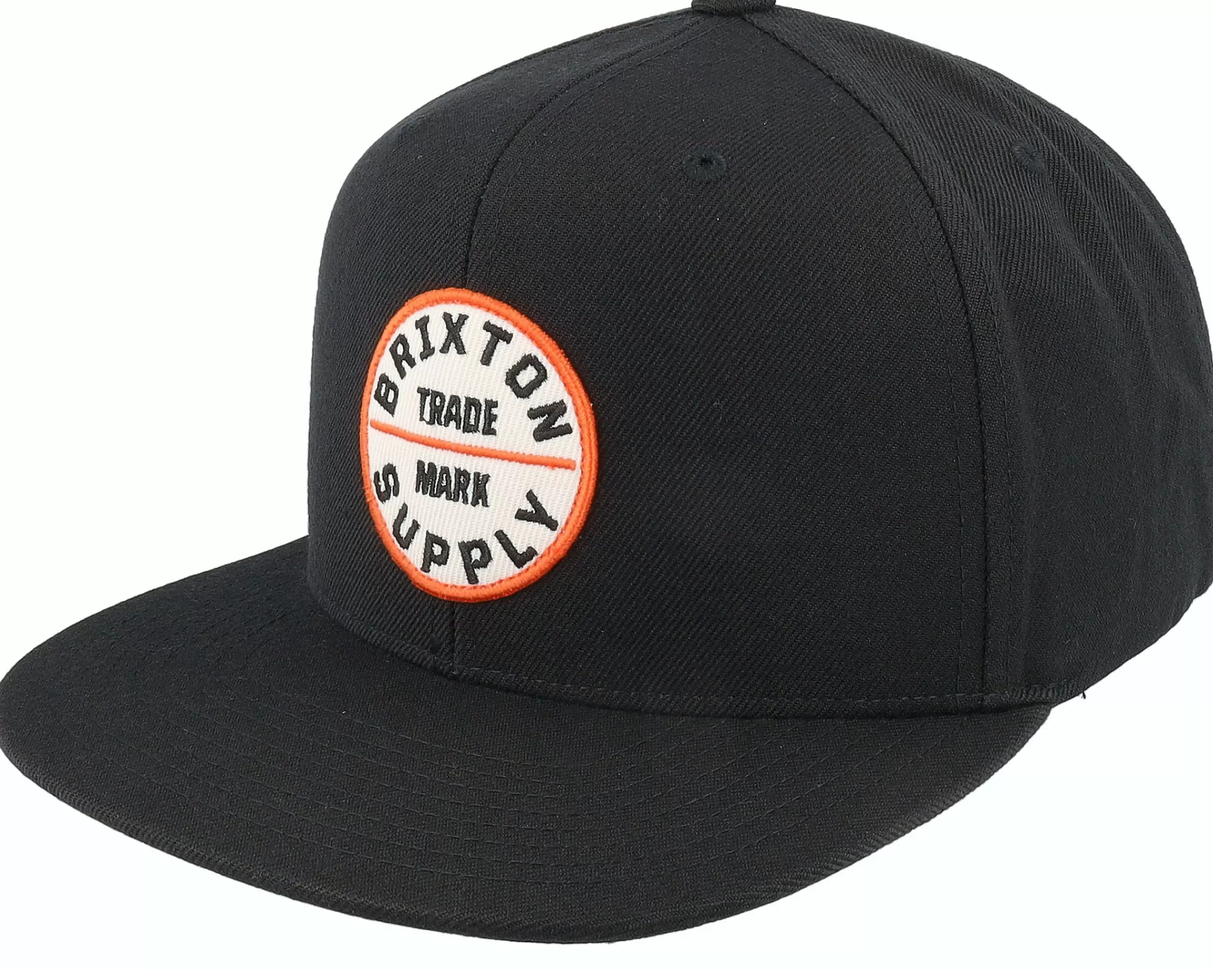 Brixton Oath Iii Washed Black/Orange Snapback - -Unisex Snapback