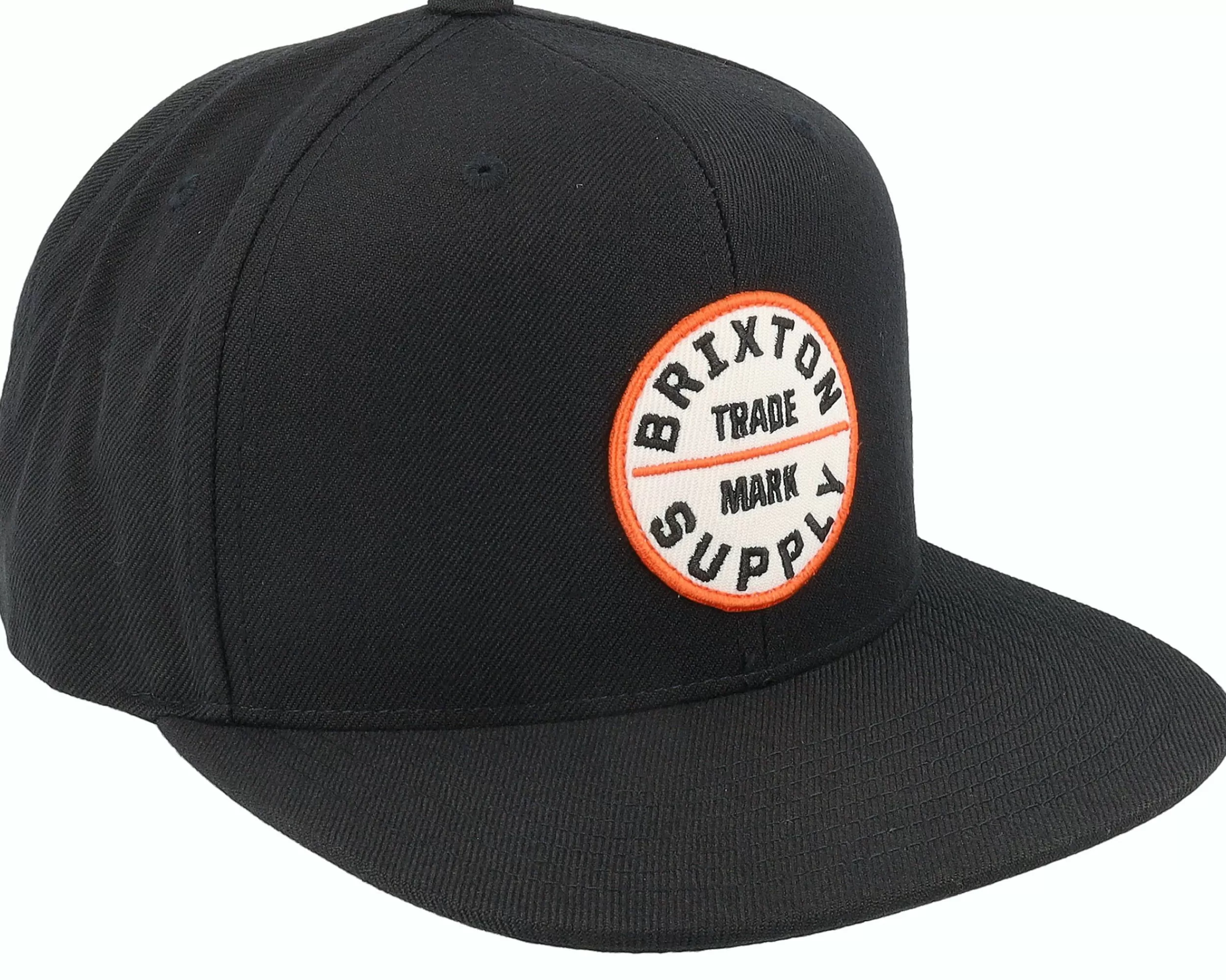 Brixton Oath Iii Washed Black/Orange Snapback - -Unisex Snapback